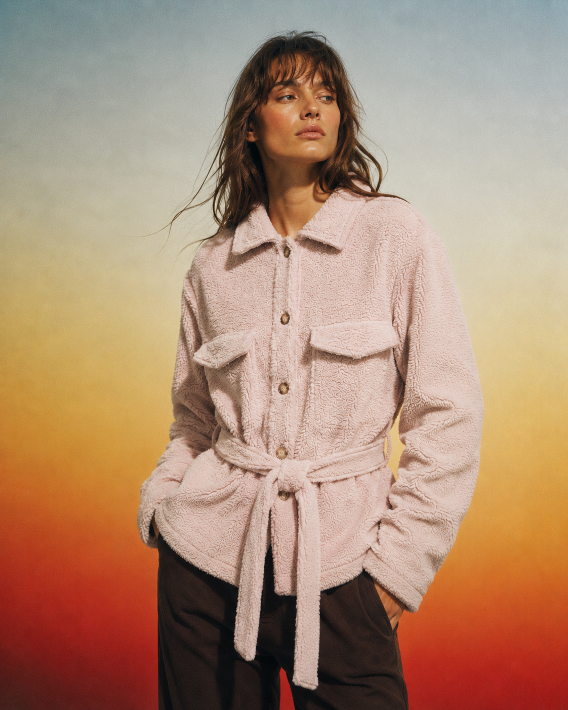 Chaqueta Teddy Cinturón Premium