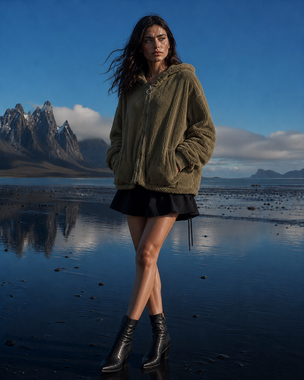 Sudadera Teddy con Capucha Premium