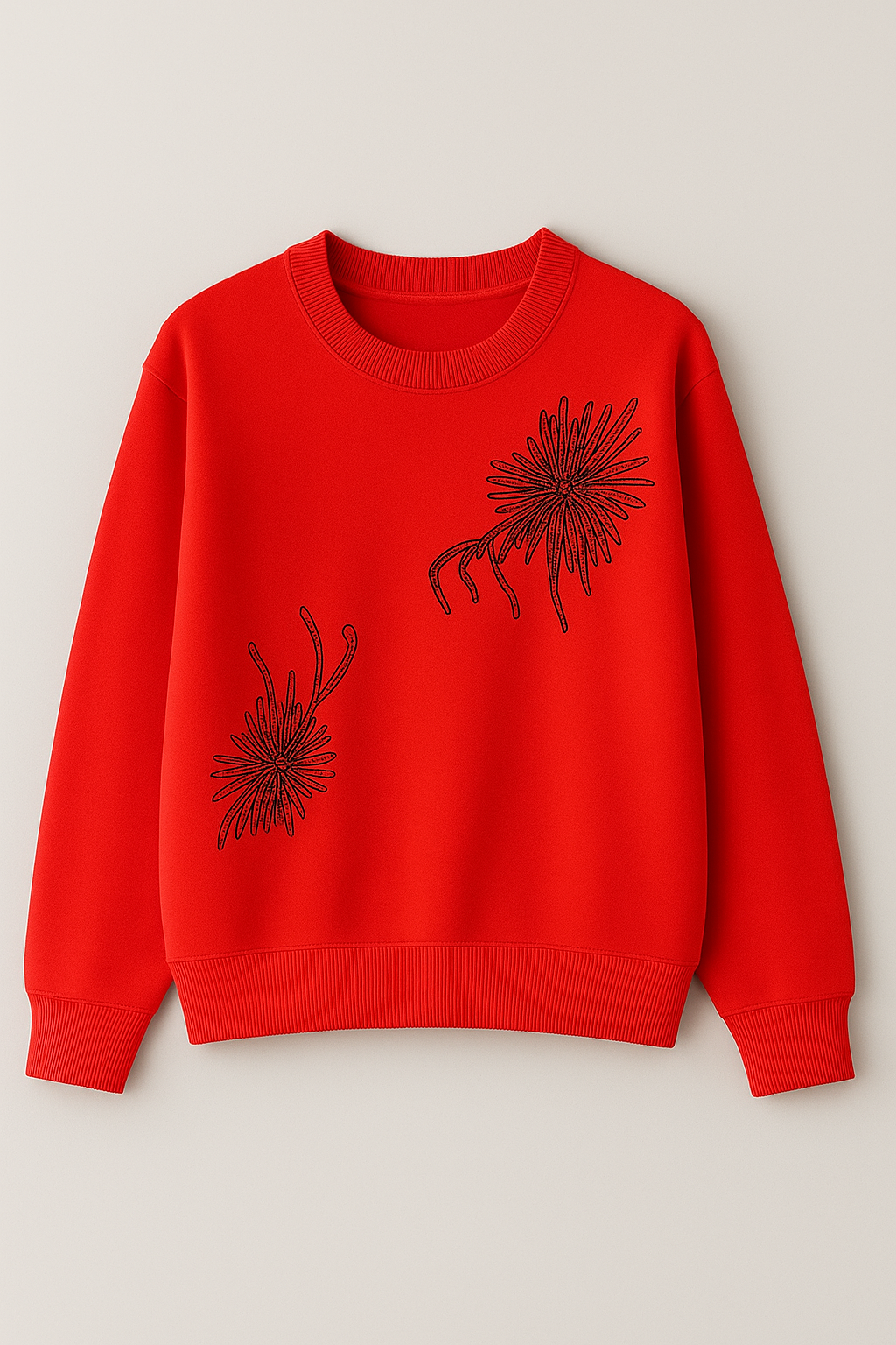 Sudadera Floral Bordada De Corte Relajado