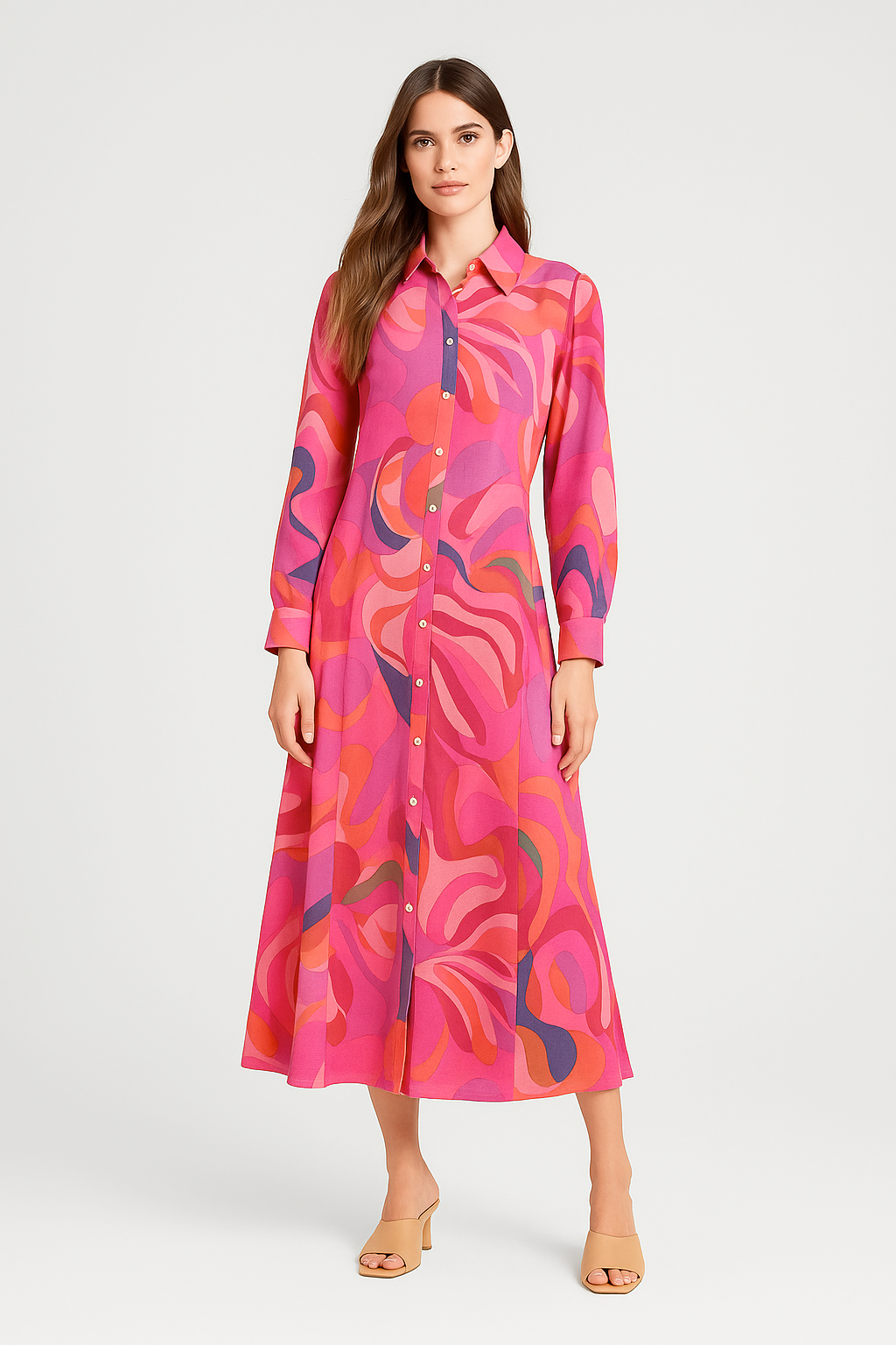 Vestido Camisero Arte Abstracto