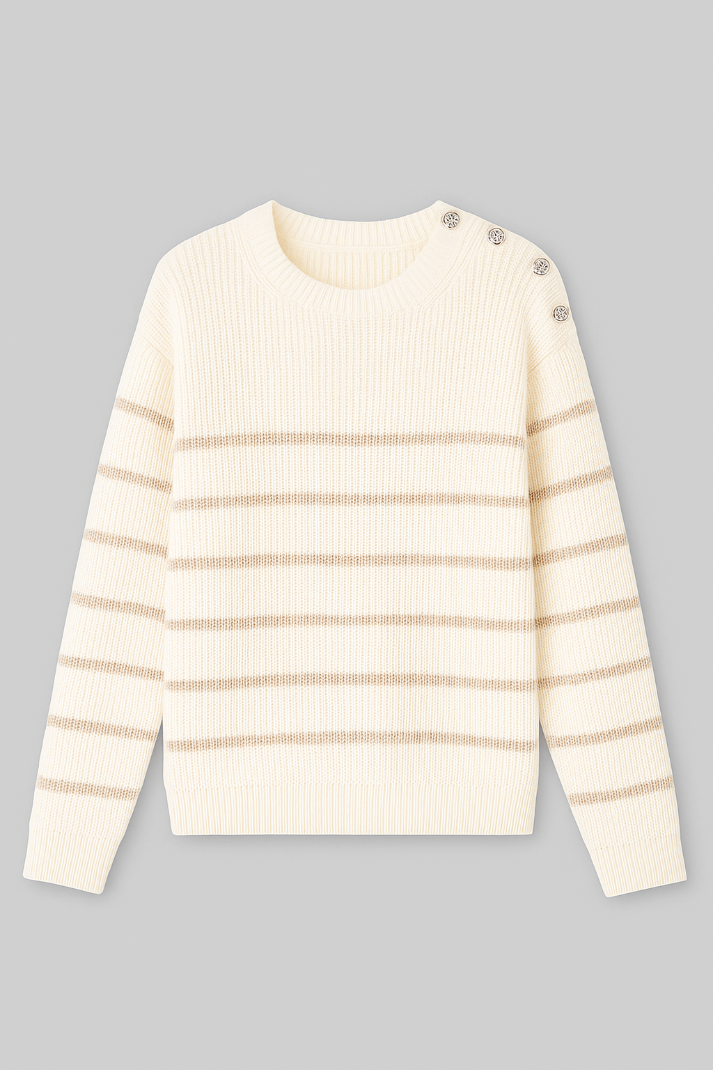 Suéter “Brillante Chic” con botones metálicos en el hombro