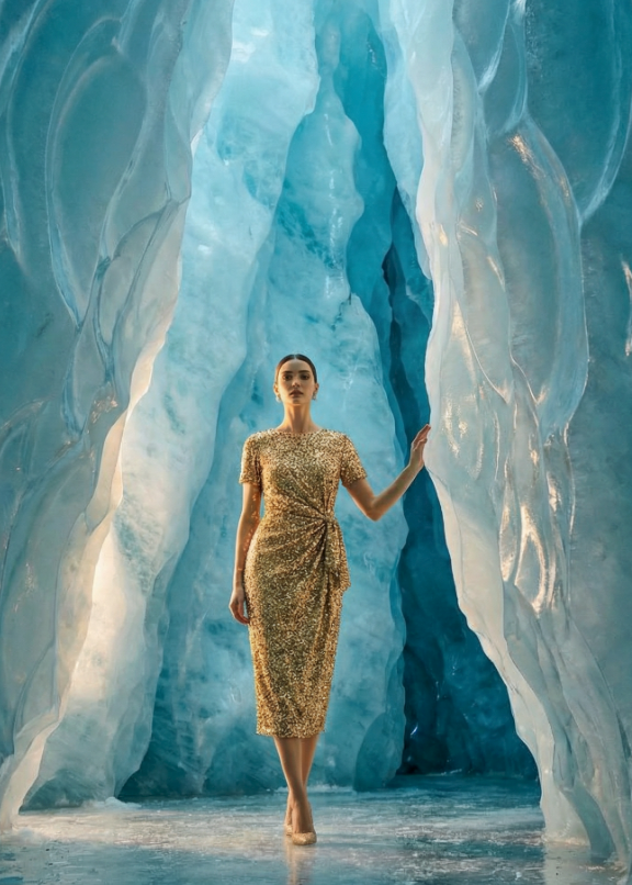 Vestido midi Aurora de lentejuelas con drapeado