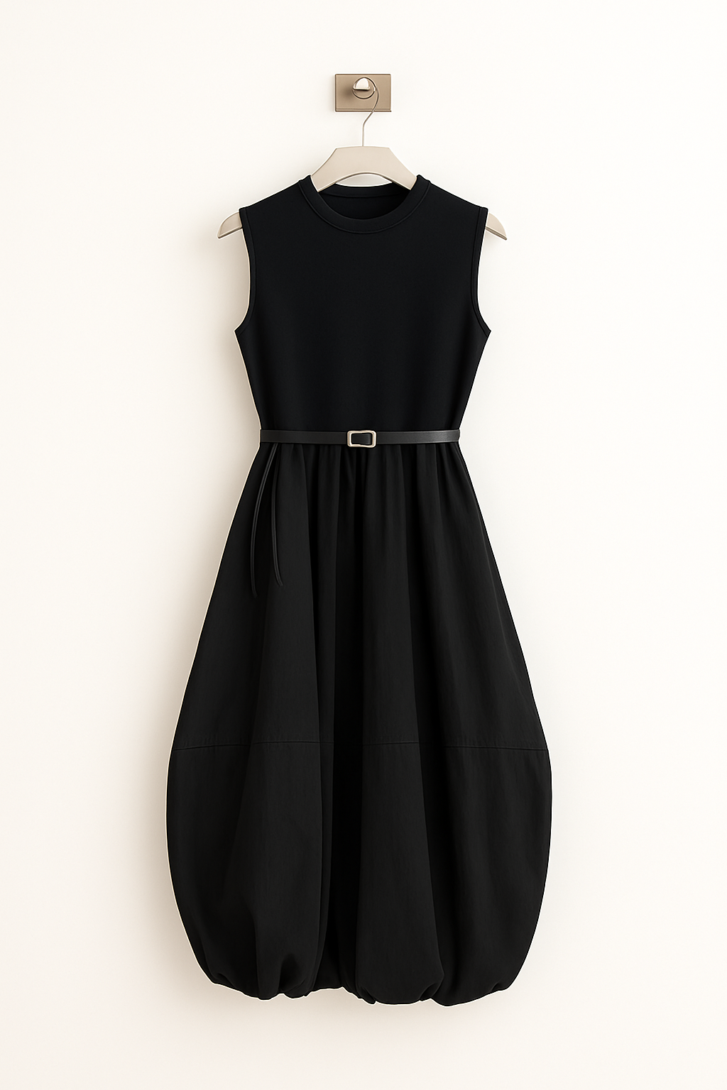 Vestido sin mangas con dobladillo abullonado