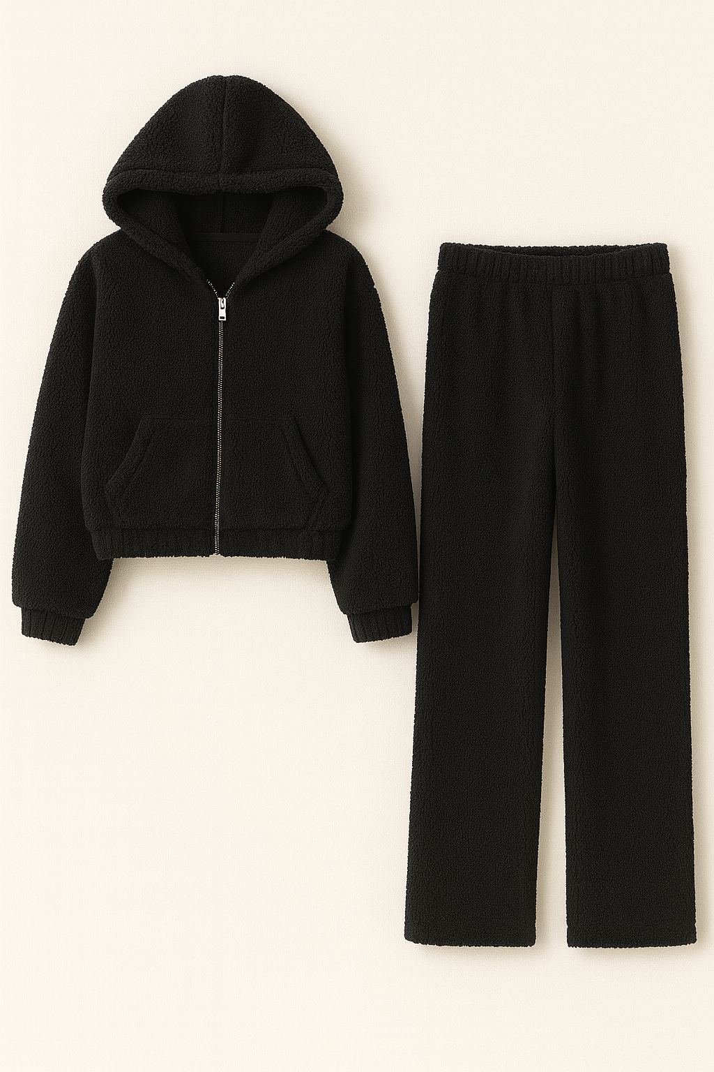 Conjunto de Chándal Teddy con Capucha – 2 Piezas