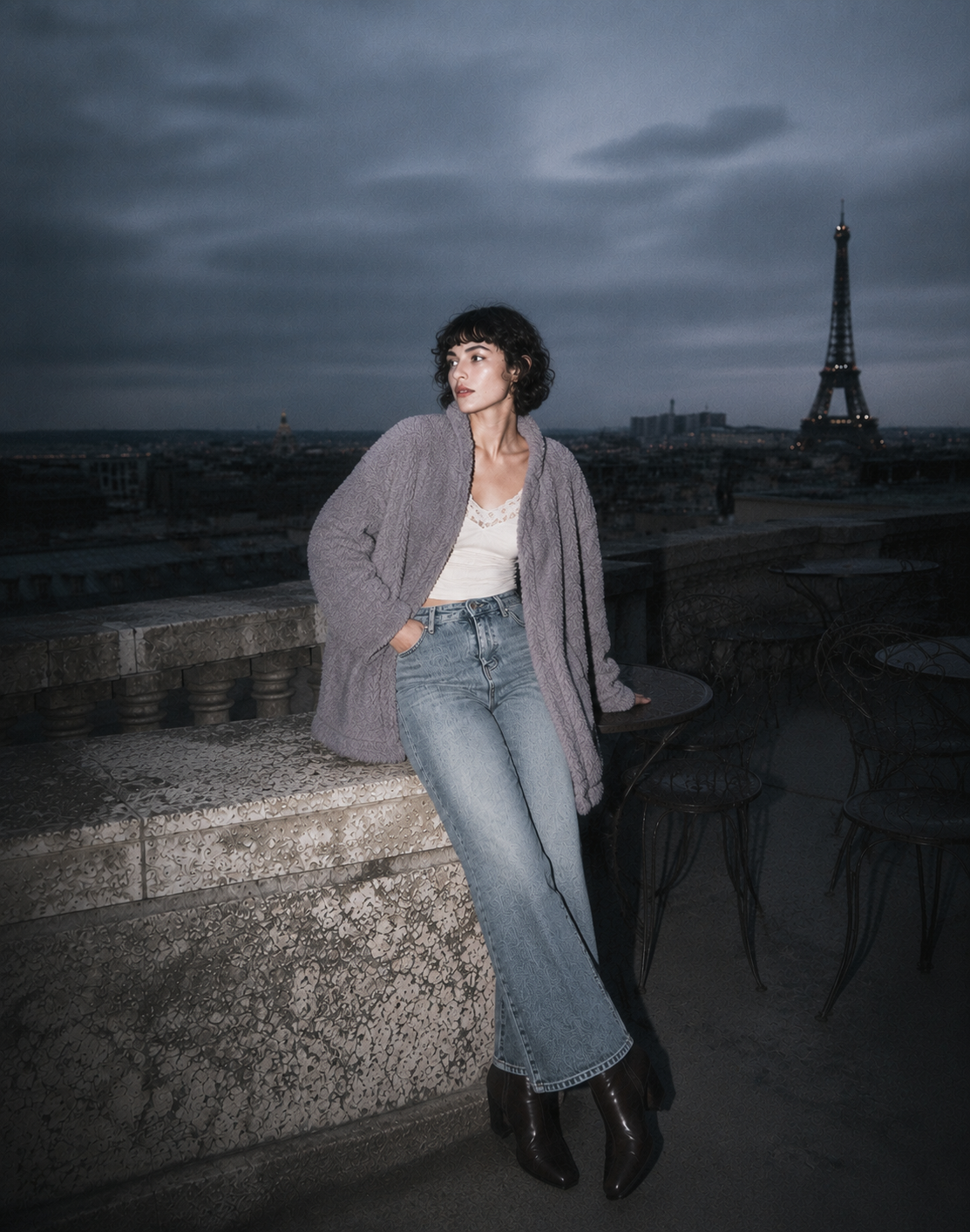 Cárdigan Teddy Texturizado Oversize