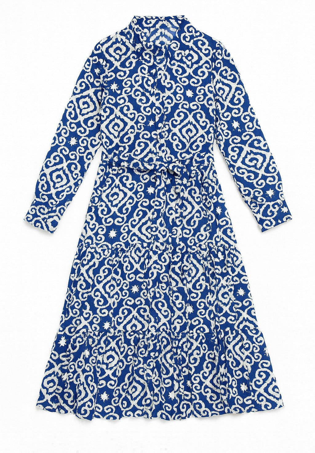 Vestido Midi Estampado Étnico con Cintura Ajustable