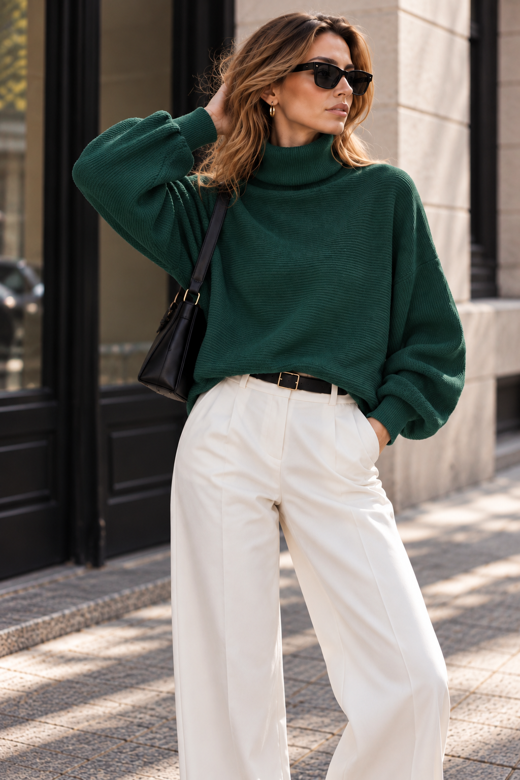 Jersey Oversize de Cuello Alto – Punto Suave