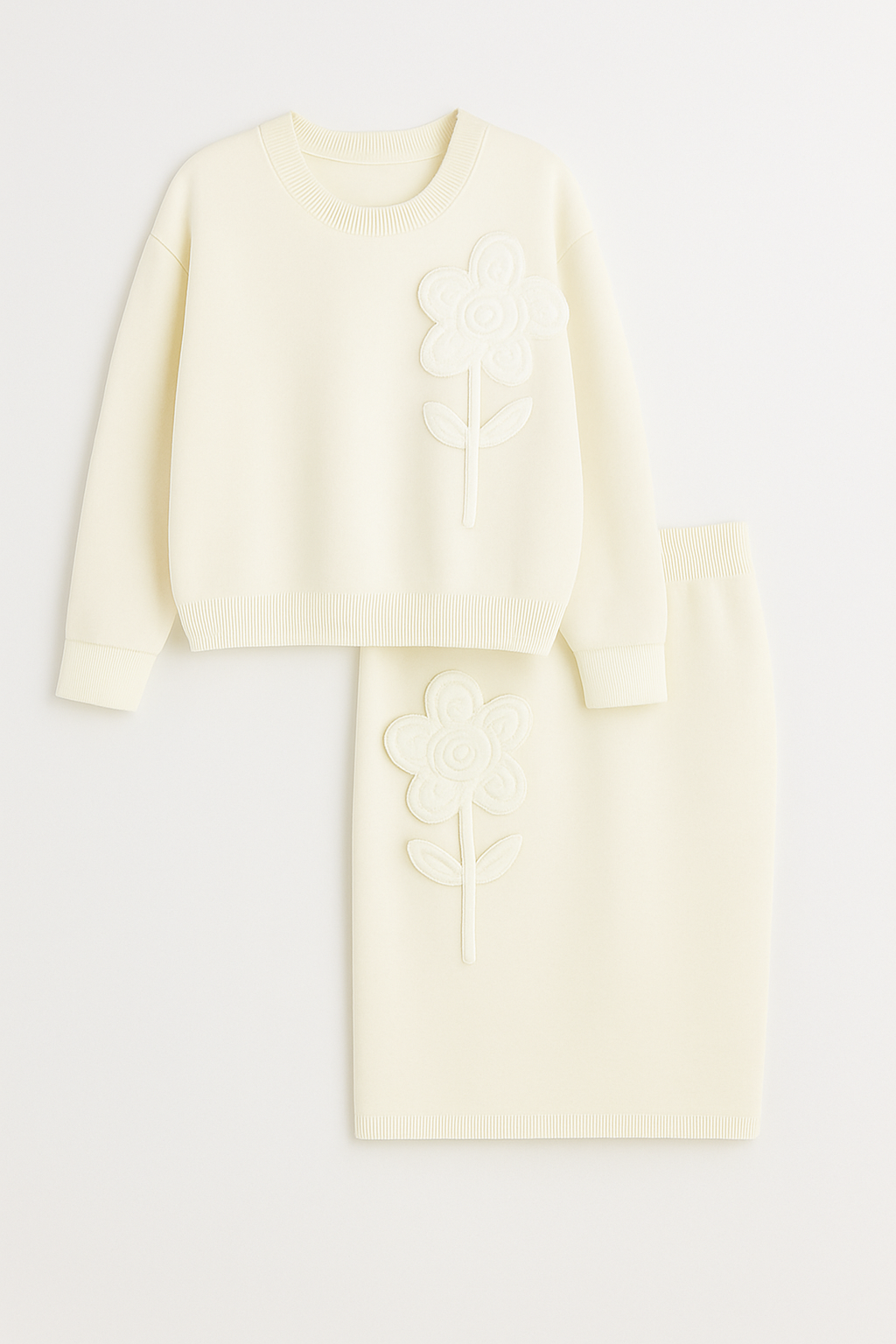 Conjunto Knit Flower Relief