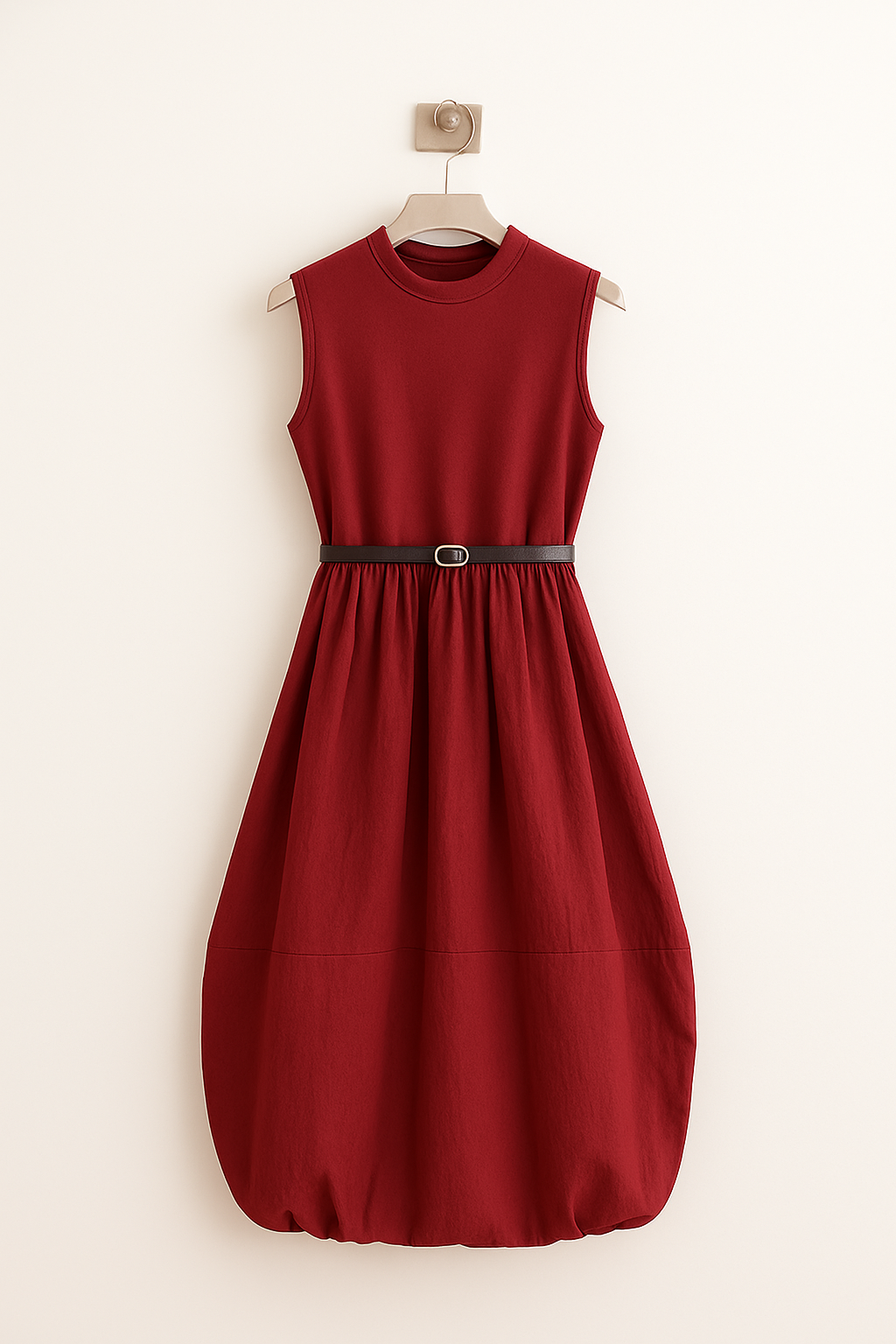 Vestido sin mangas con dobladillo abullonado