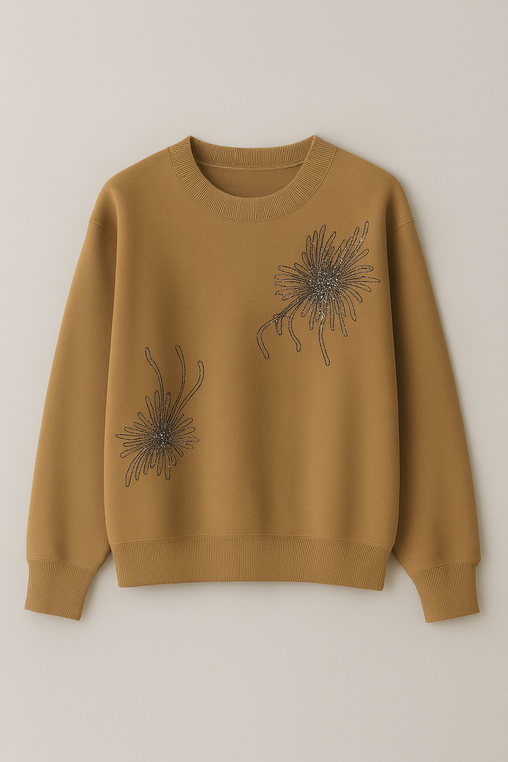 Sudadera Floral Bordada De Corte Relajado