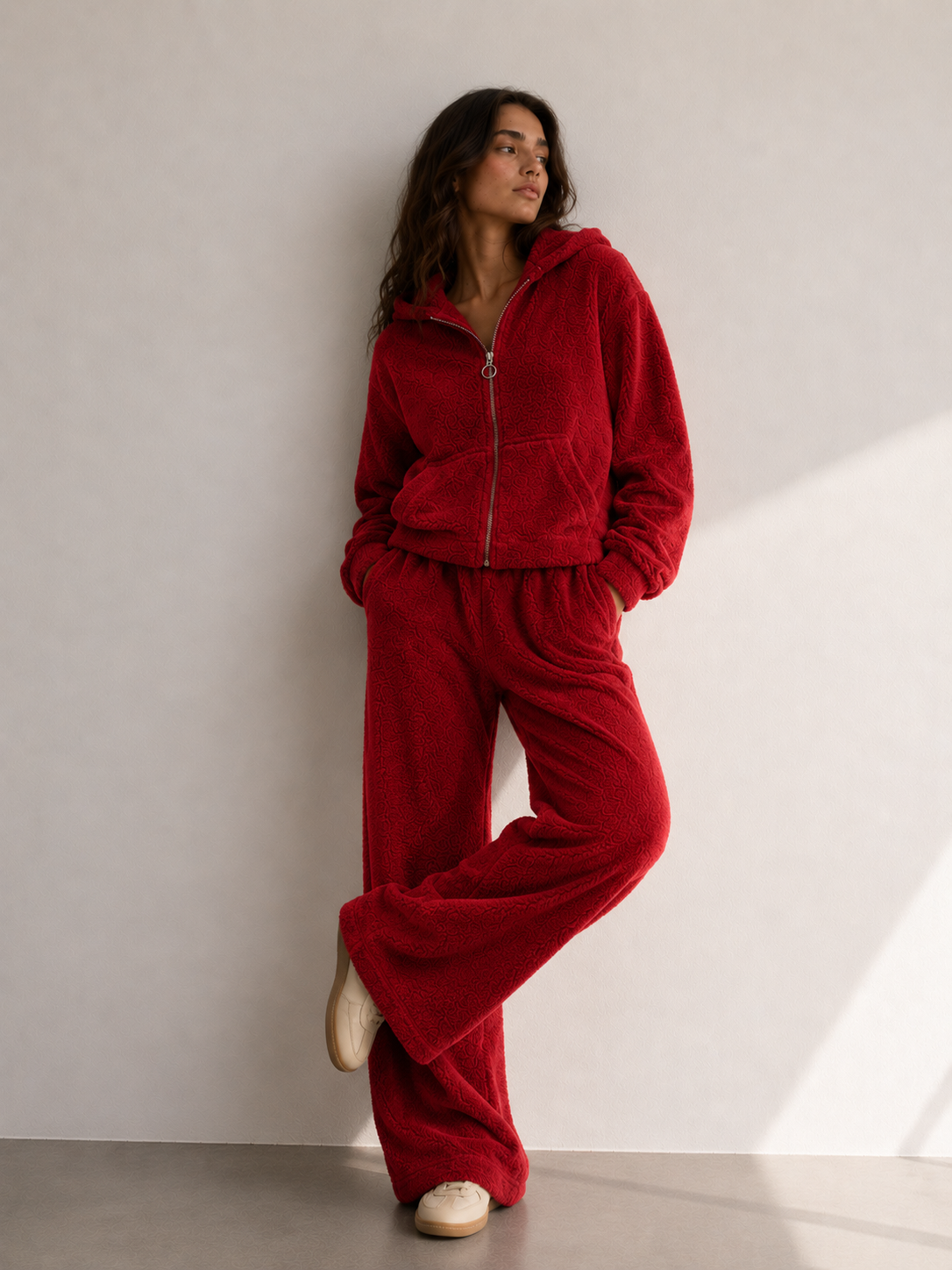 Conjunto de Chándal Teddy con Capucha – 2 Piezas