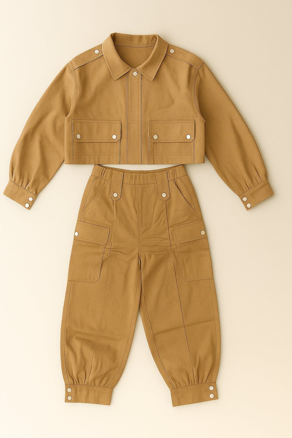 Conjunto crop utilitario estructurado