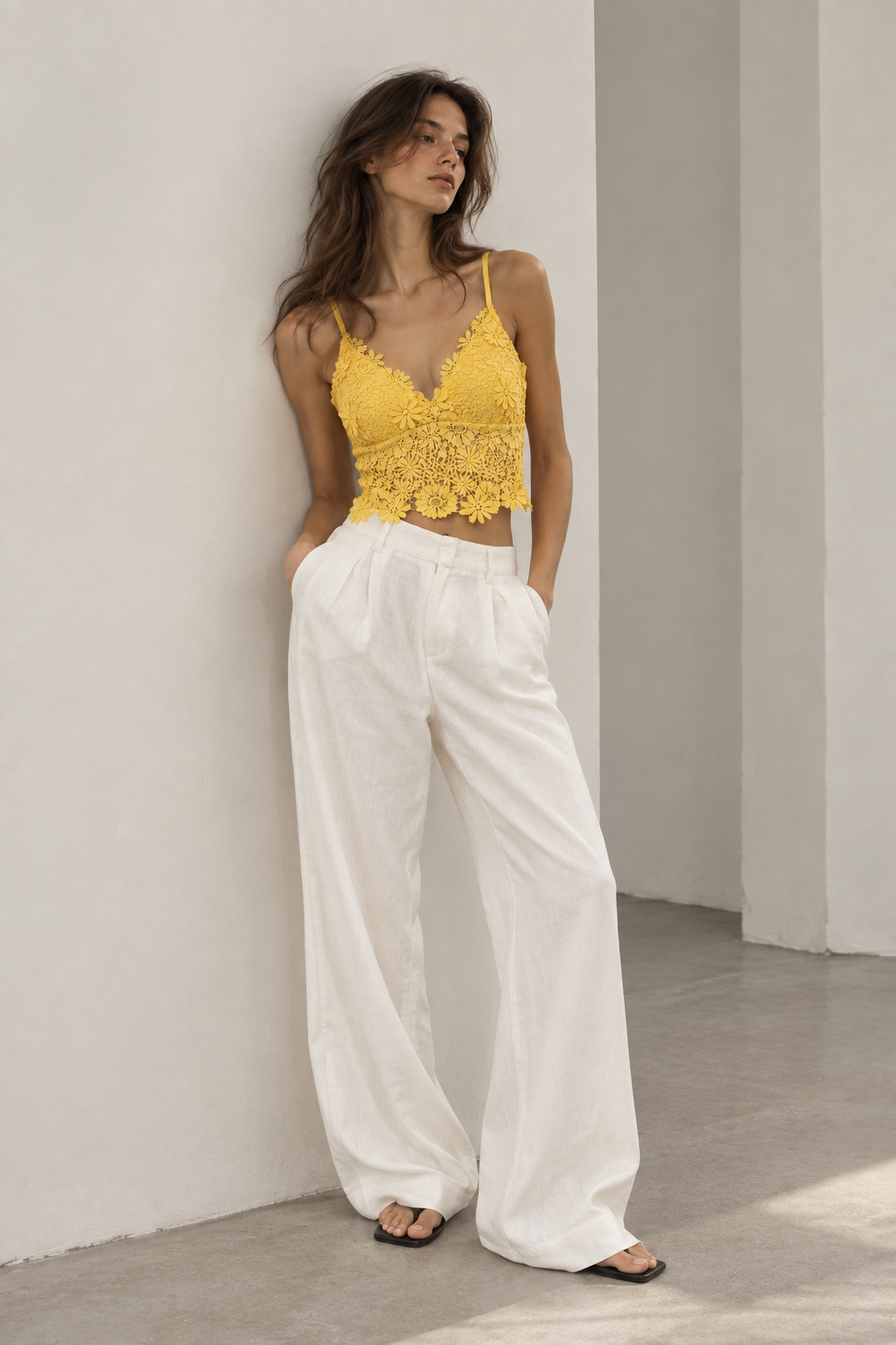 Top Lencero de encaje Floral solenne
