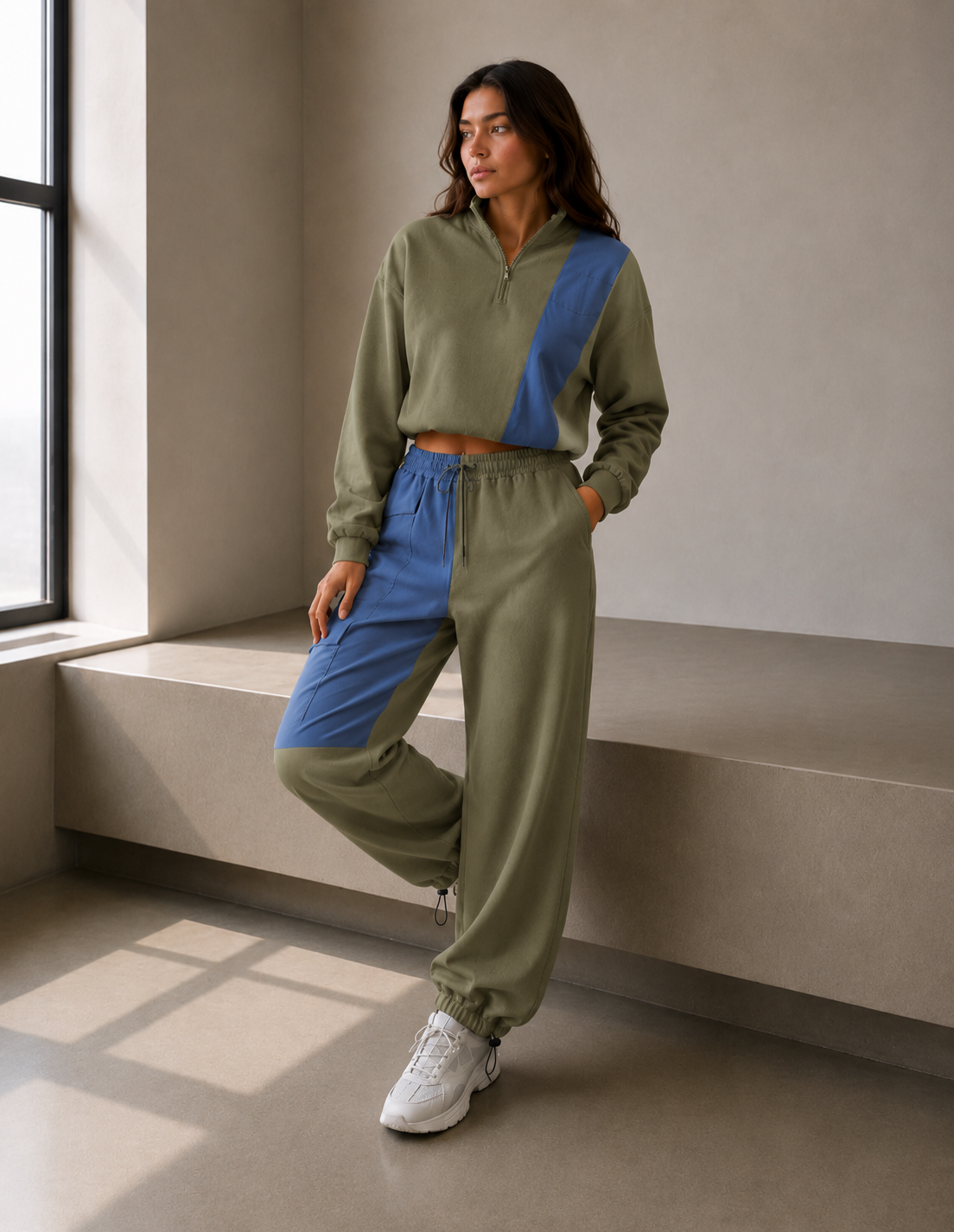 Midi shirt dress with gathered waist