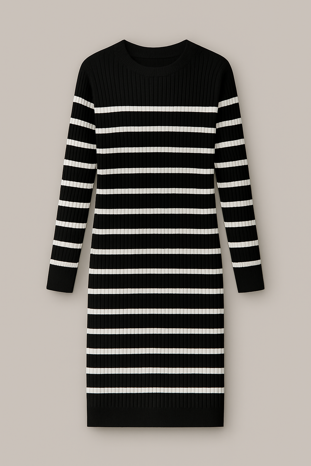 Vestido de canalé con rayas marineras