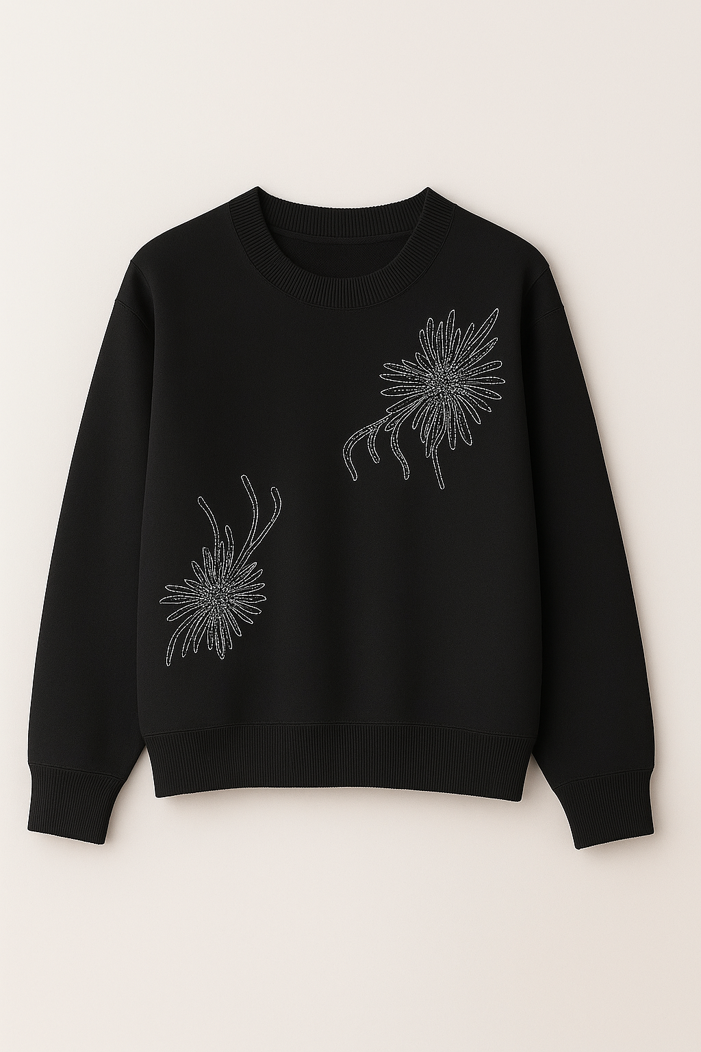 Sudadera Floral Bordada De Corte Relajado