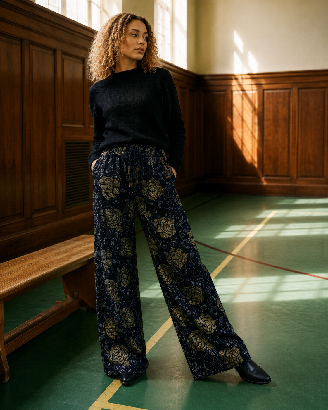 Pantalón Floral Nocturno Atelier