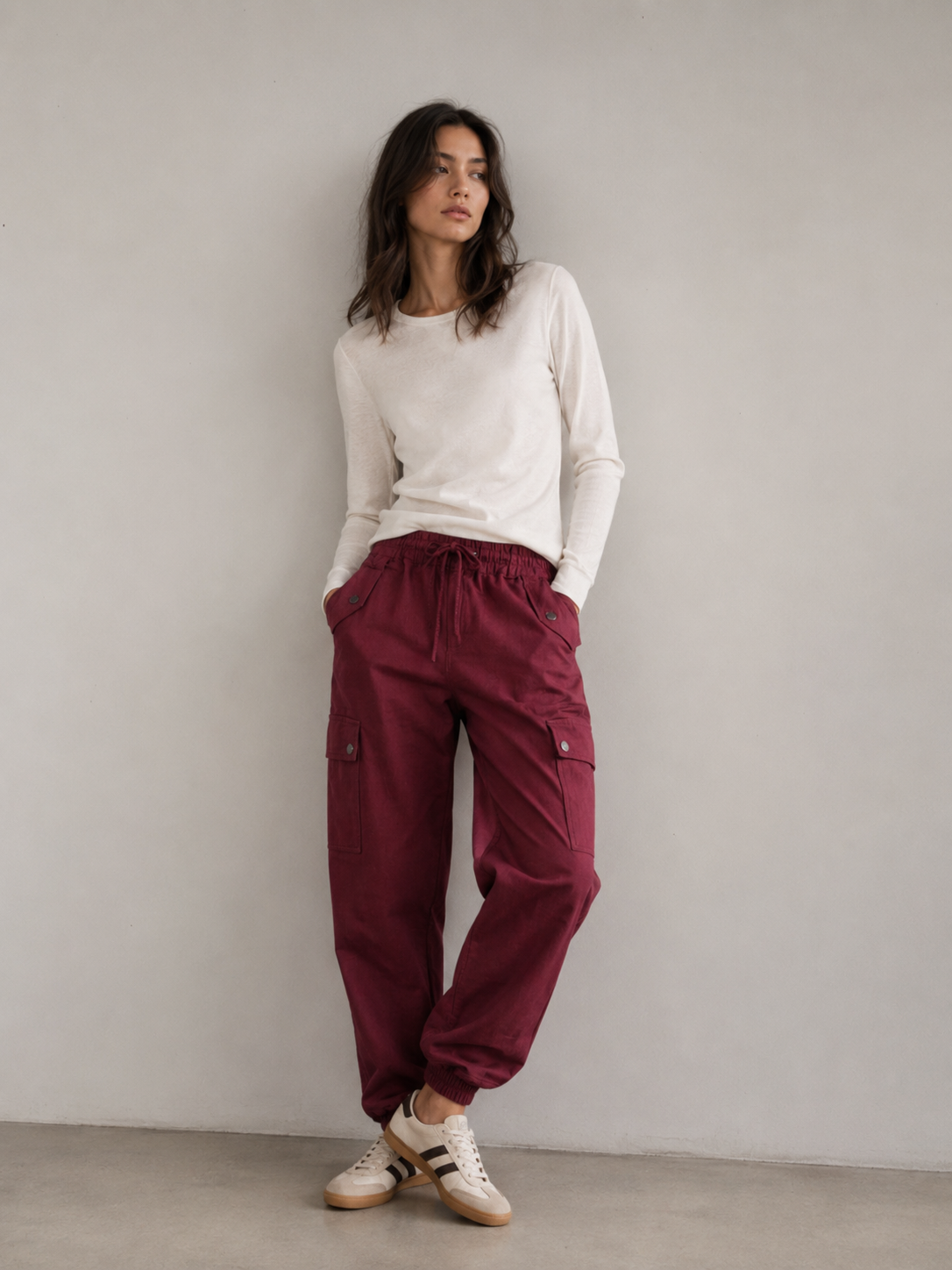 Pantalón Cargo Relax Fit con Cintura Elástica