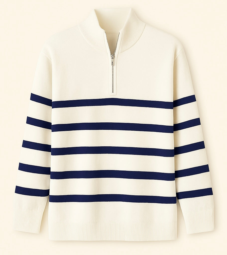 Sudadera marinera con cremallera