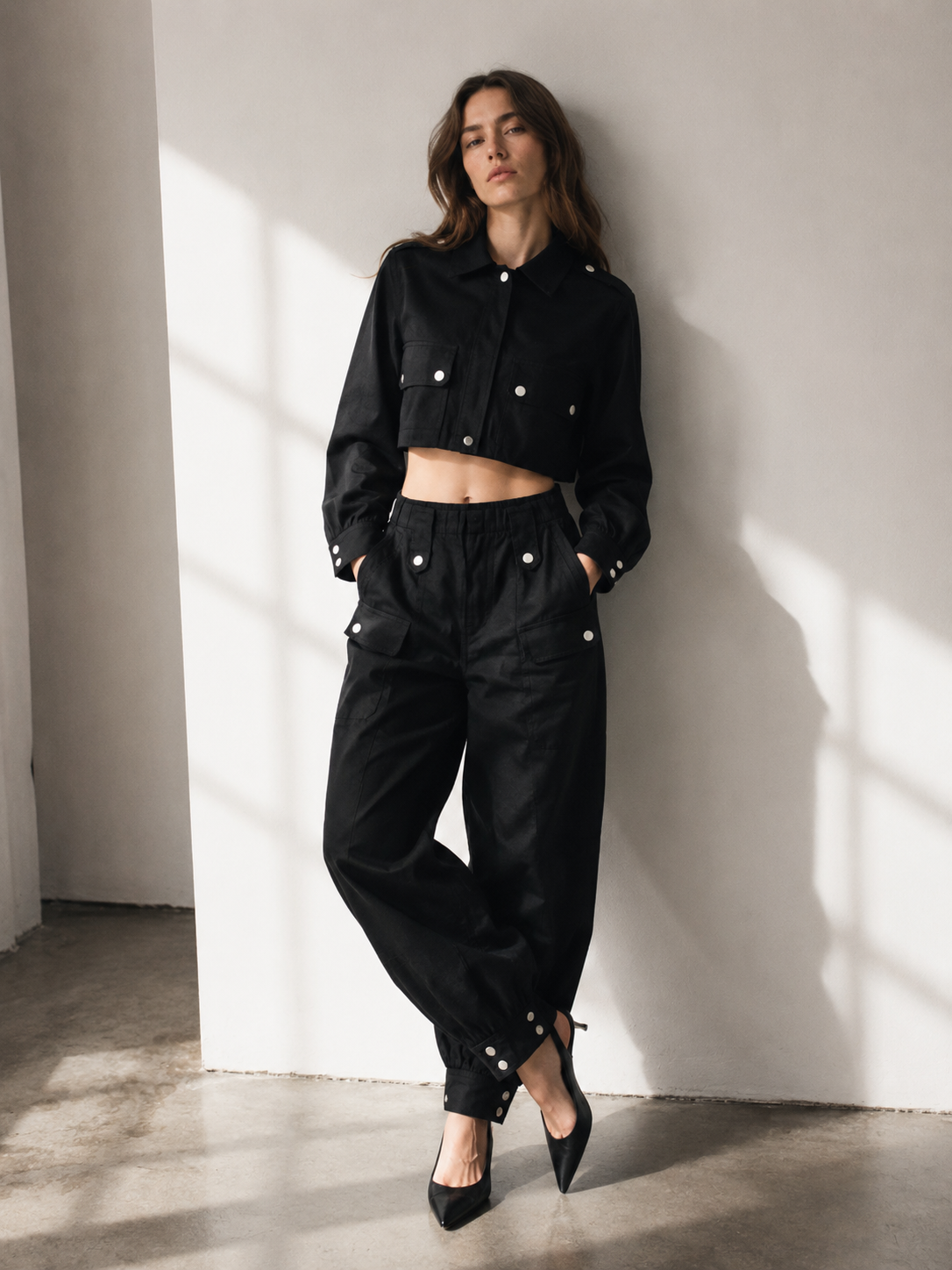 Conjunto crop utilitario estructurado