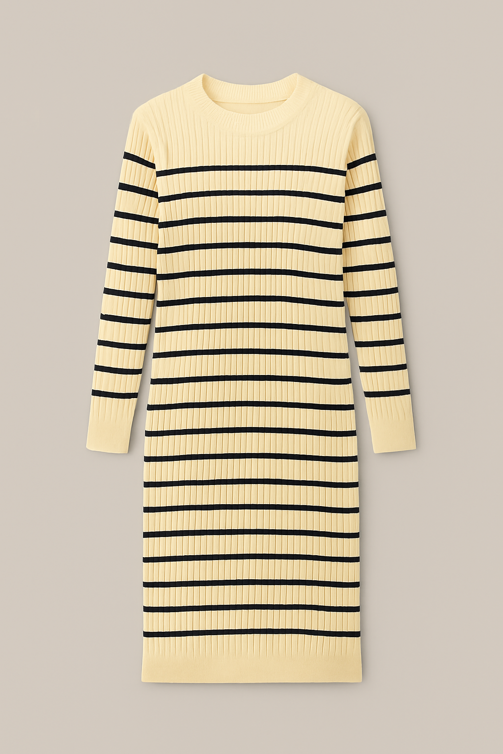 Vestido de canalé con rayas marineras