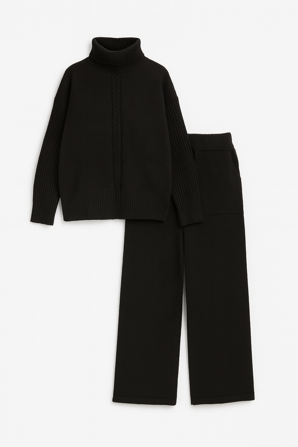 Conjunto de punto con cuello alto