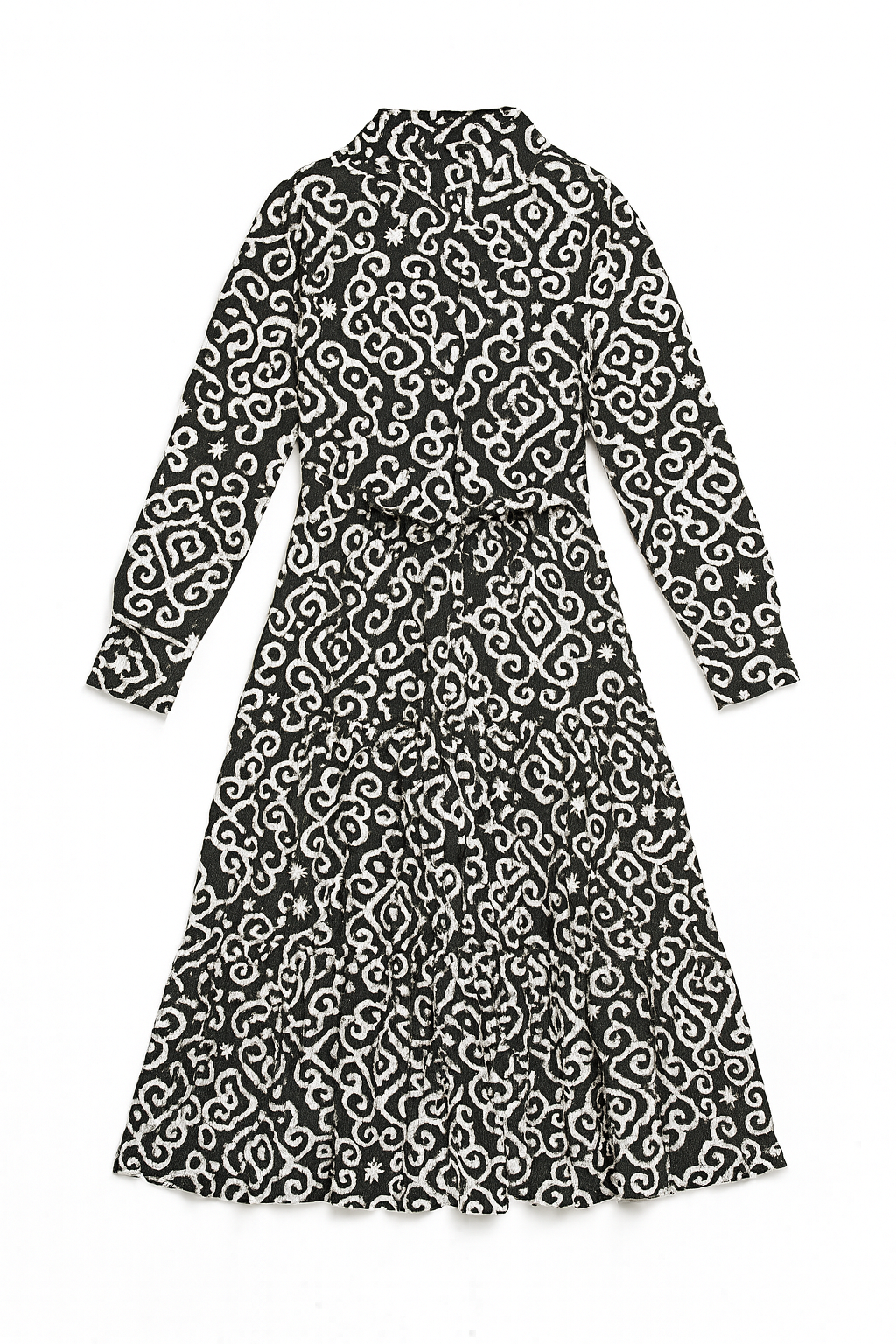 Vestido Midi Estampado Étnico con Cintura Ajustable