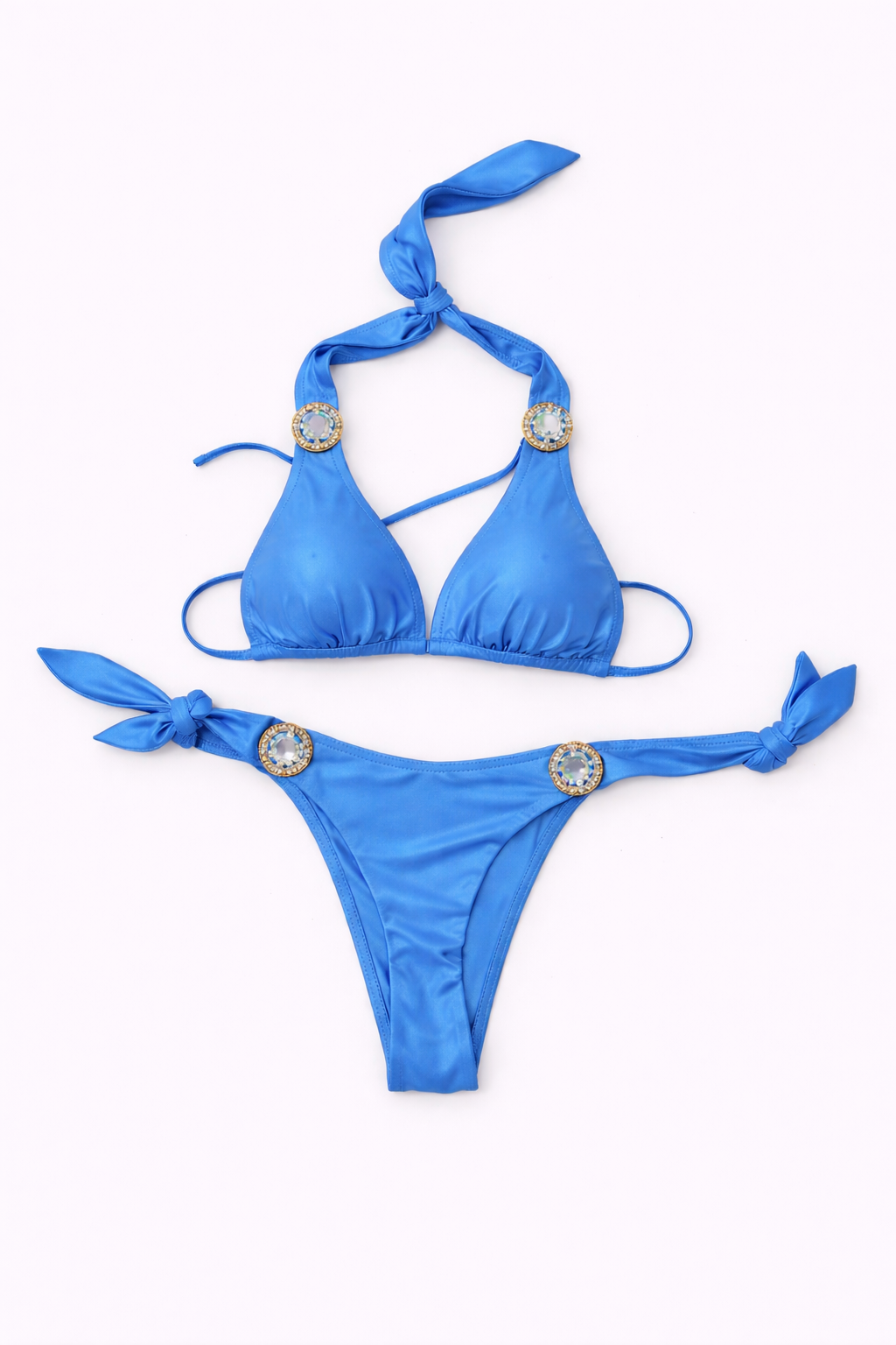 Bikini con detalles joya en anudado