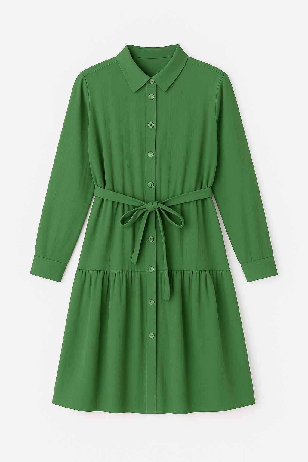 Vestido Camisero Midi con Cinturón Ajustable