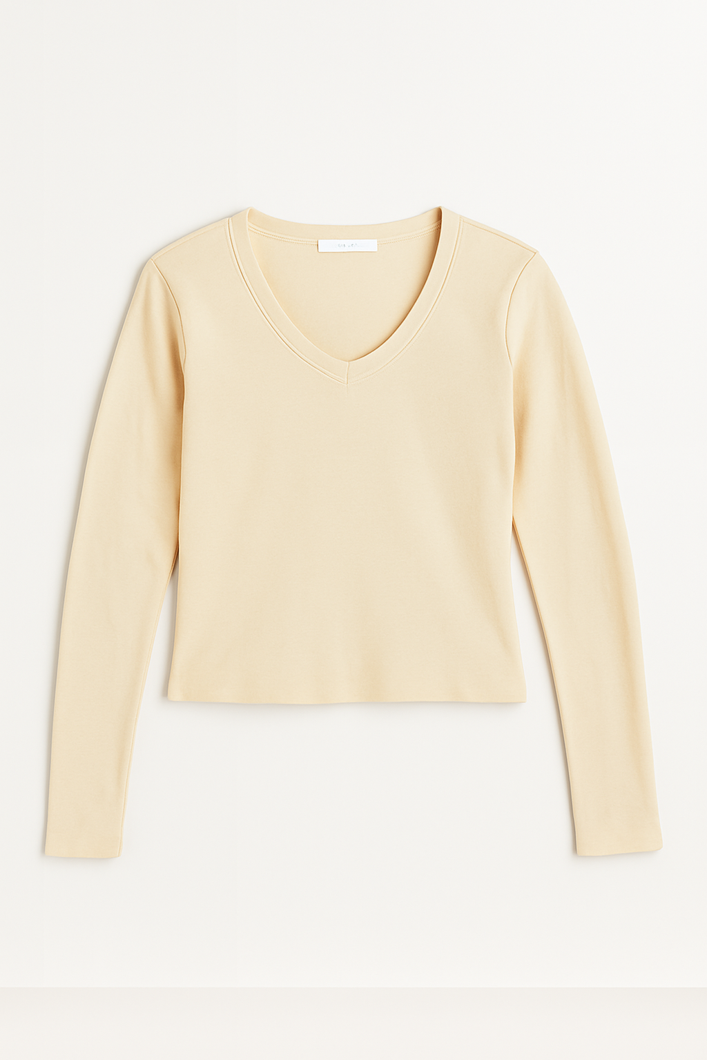 Top Crop Cuello Pico Essential Soft