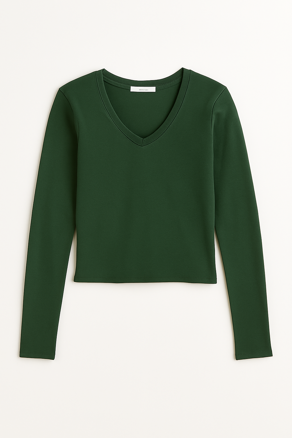 Top Crop Cuello Pico Essential Soft