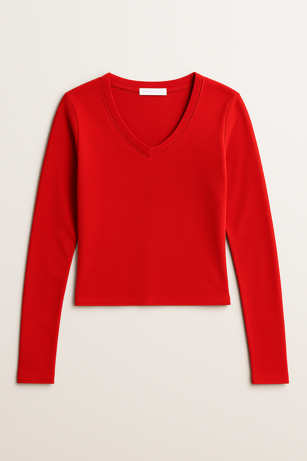 Top Crop Cuello Pico Essential Soft