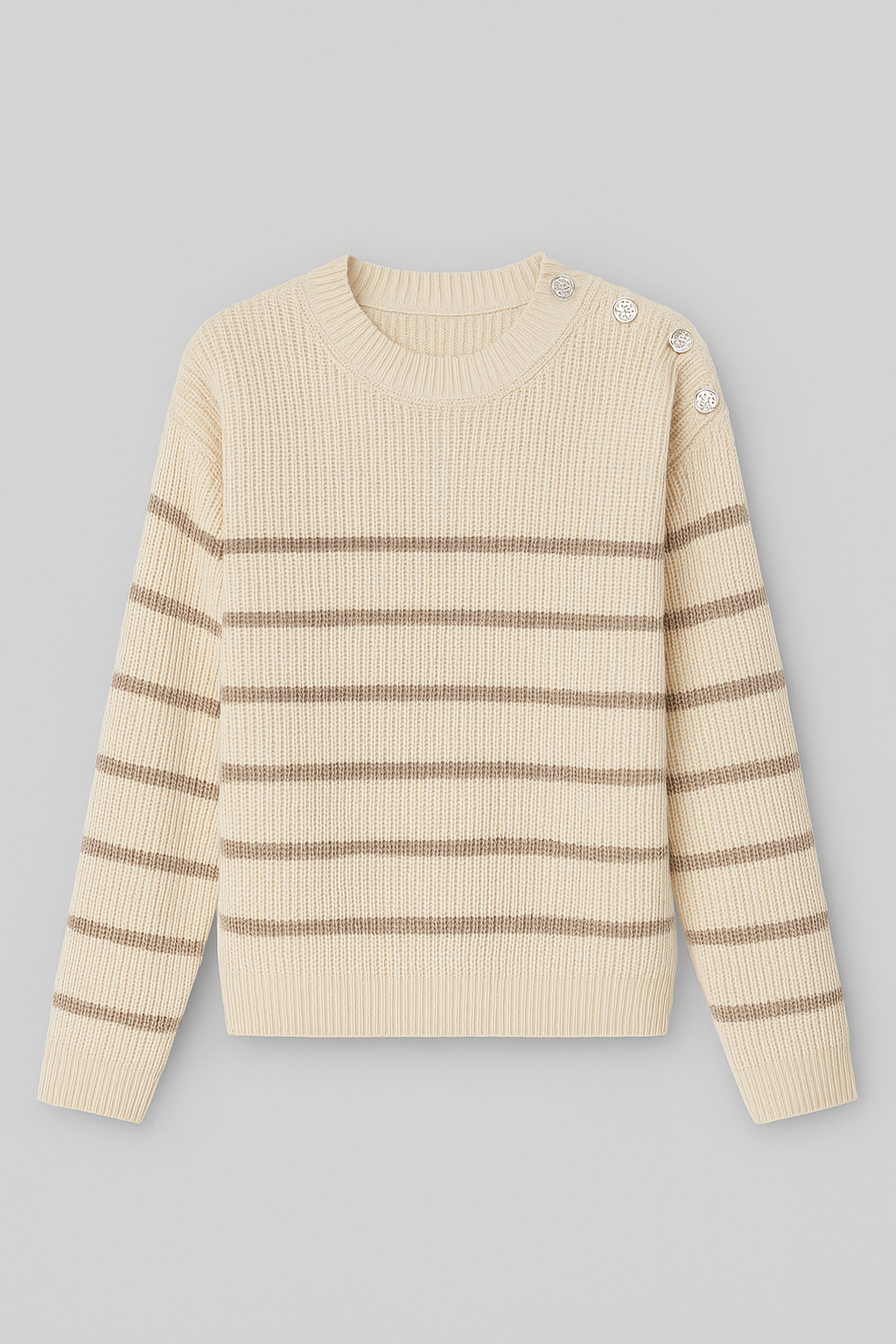 Suéter “Brillante Chic” con botones metálicos en el hombro