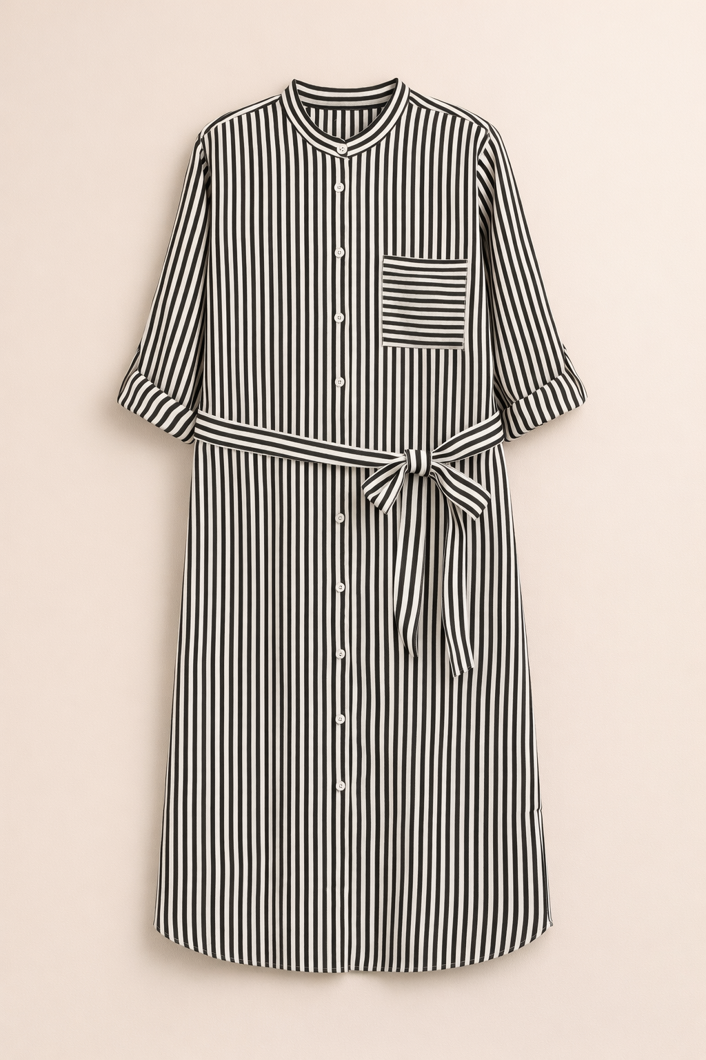 Vestido Camisero Midi Rayas Soft Belt