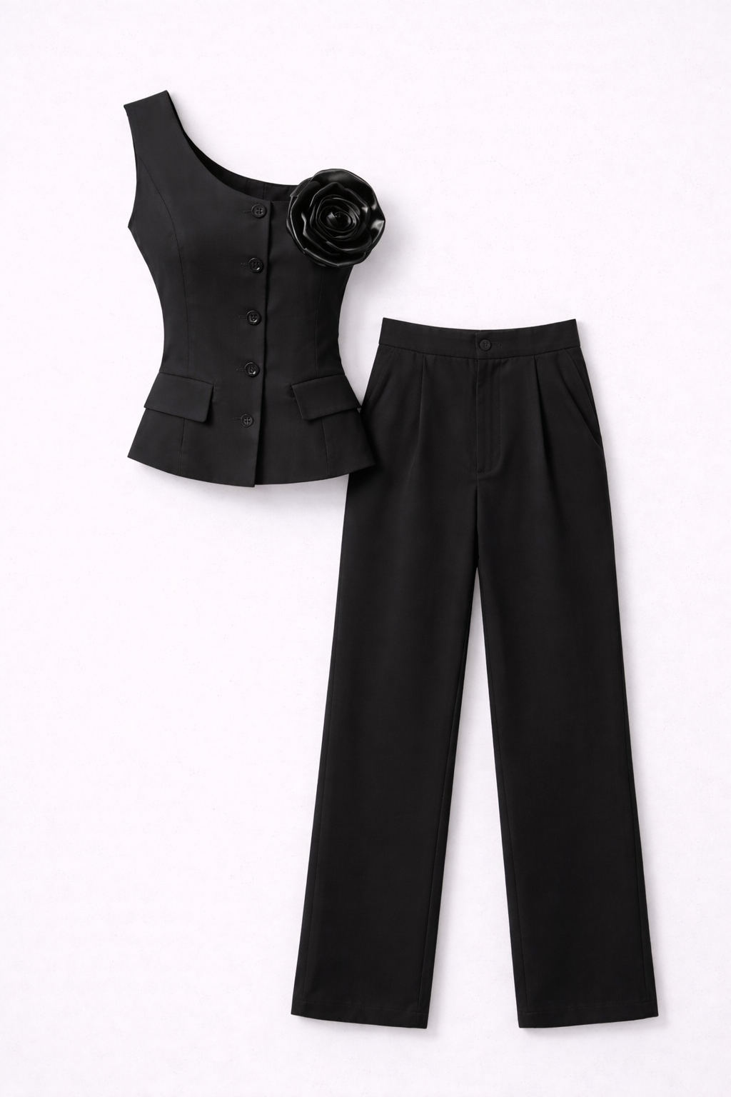 Conjunto Sastrero Flor Escultural