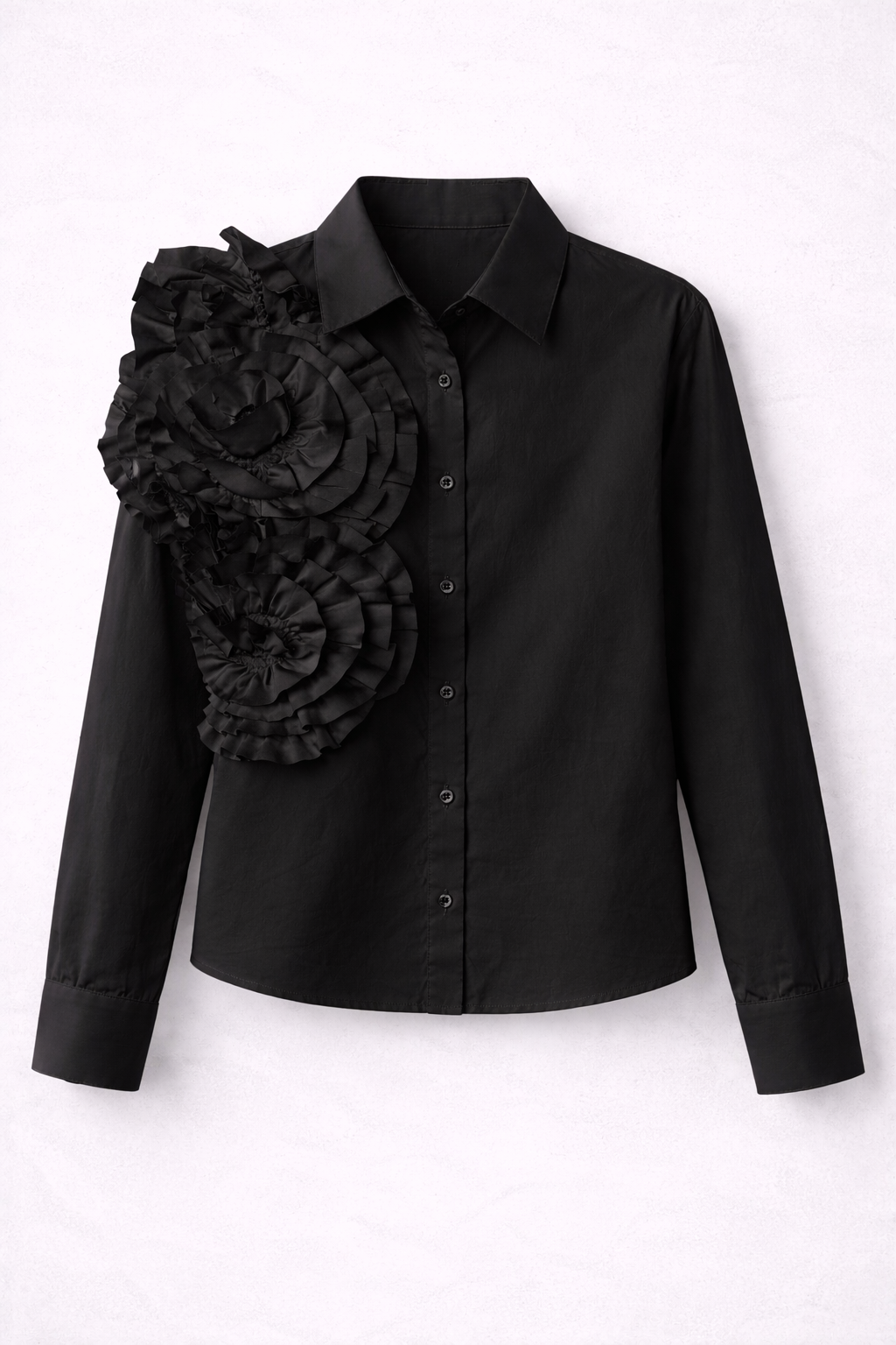 Camisa roseta etérea