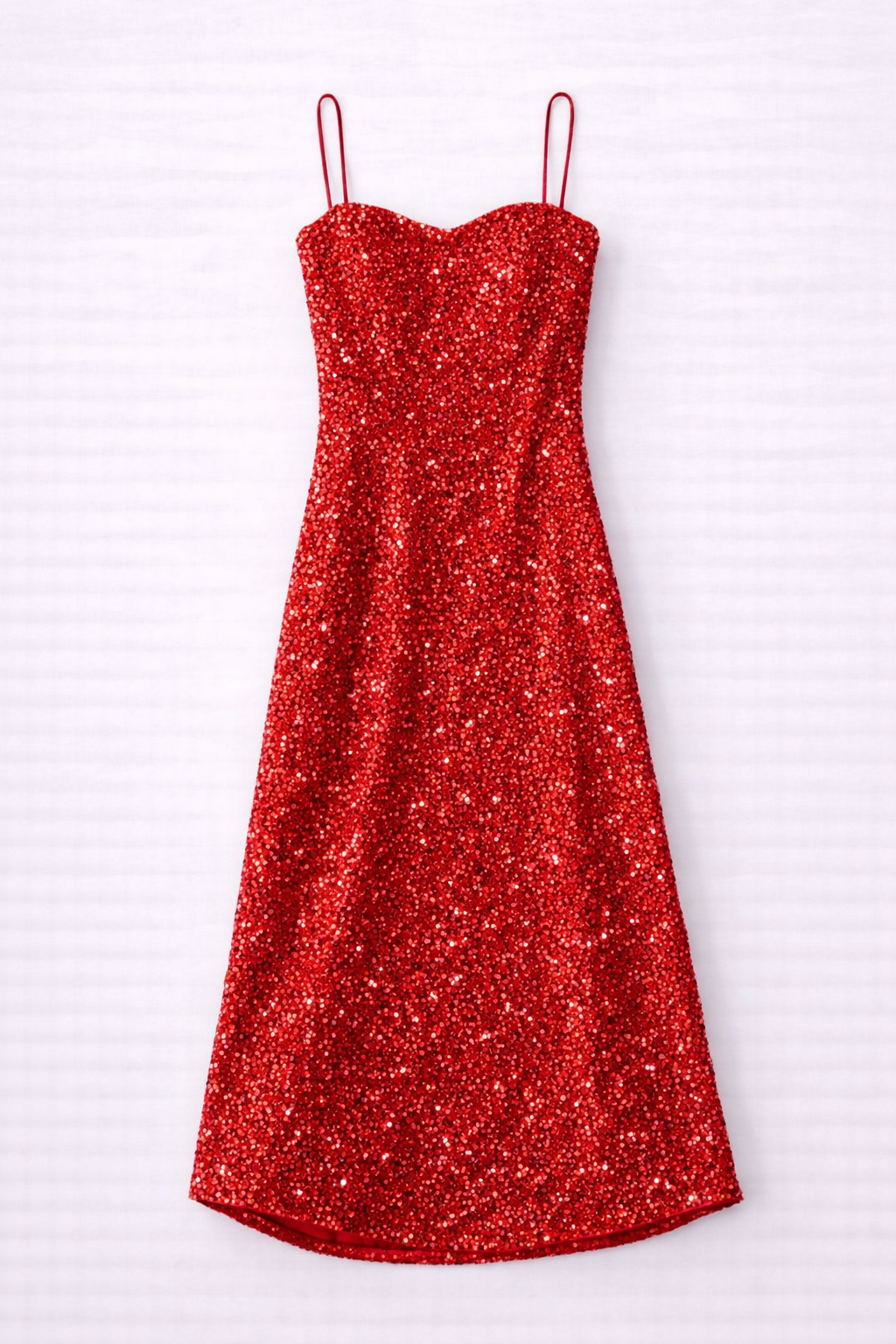 Vestido midi de tirantes con acabado brillante Aura