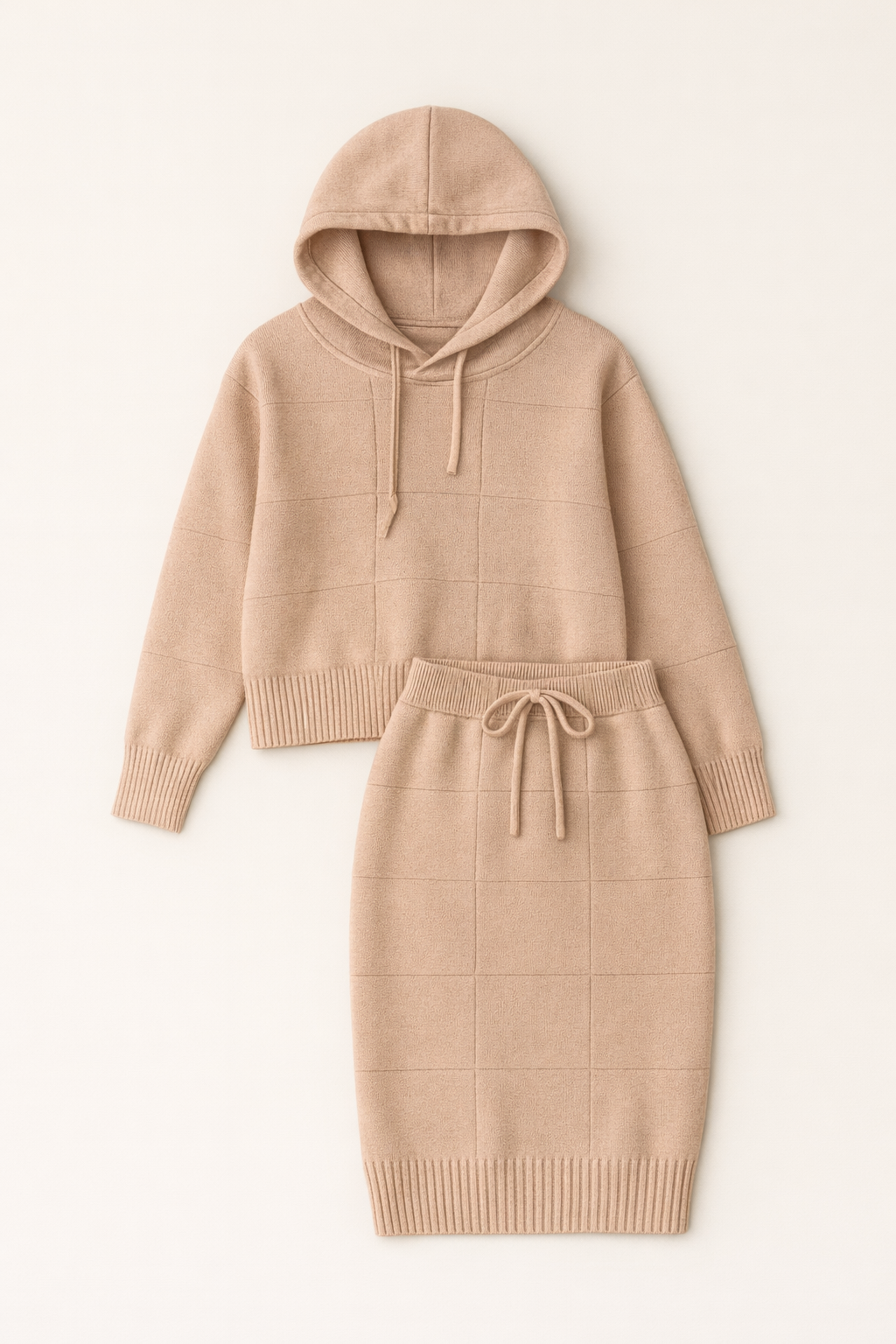 Conjunto De Punto “Luz Serena” Con Capucha