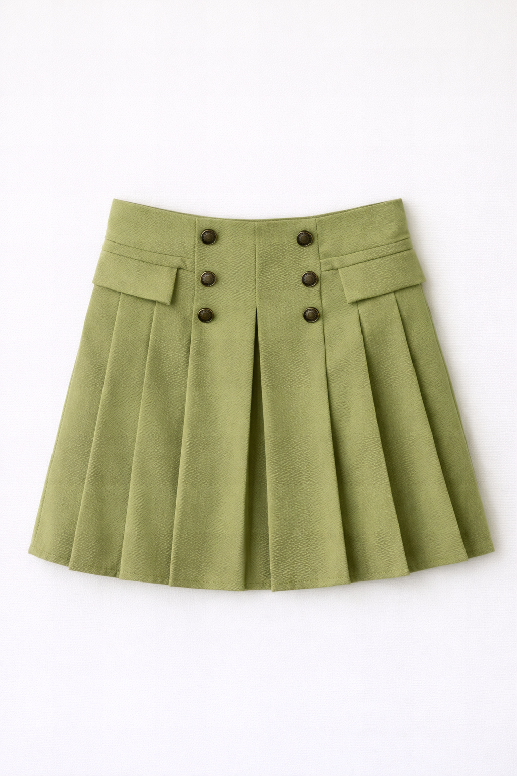 Falda Plisada “Aurora Chic” con Botones Decorativos