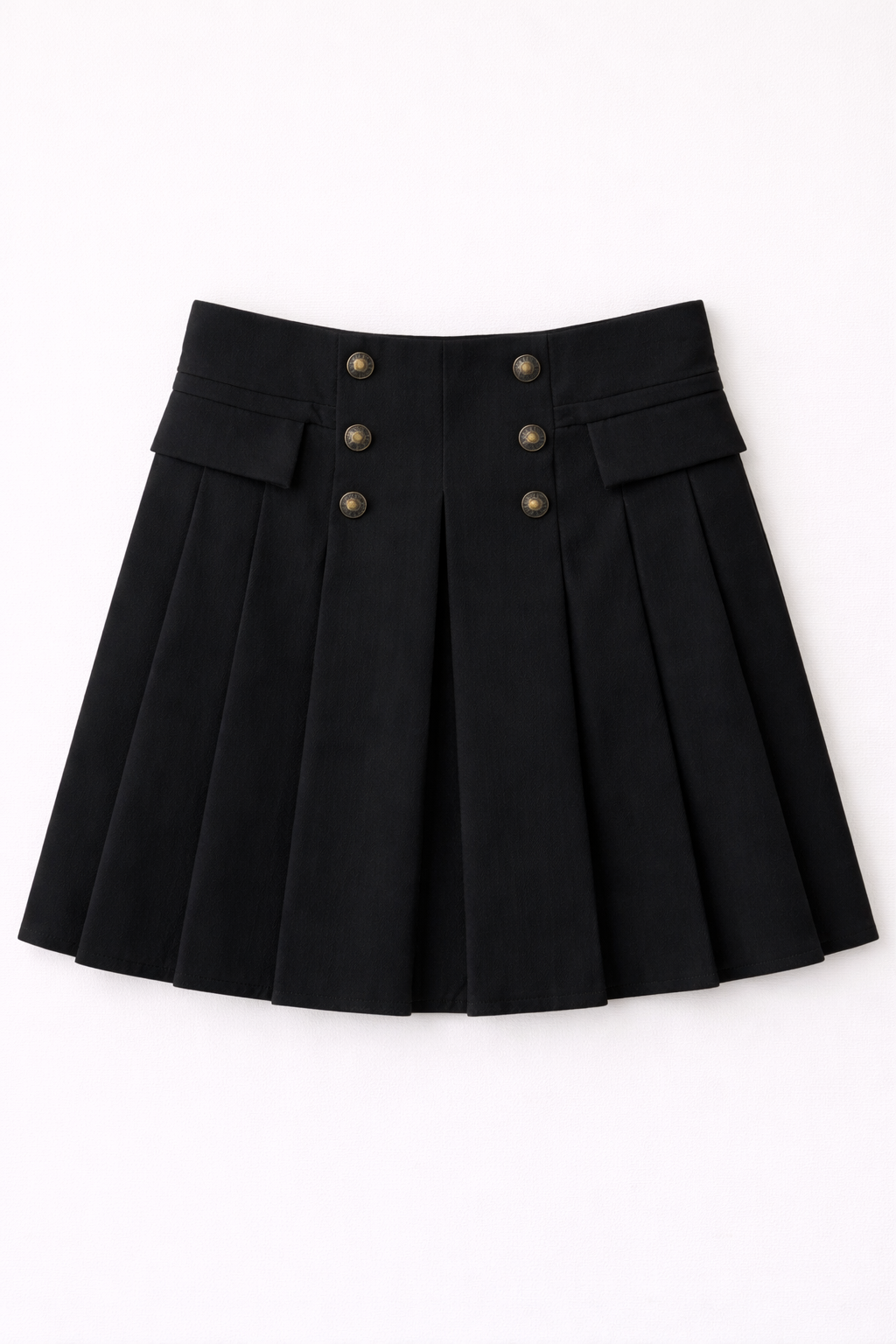 Falda Plisada “Aurora Chic” con Botones Decorativos