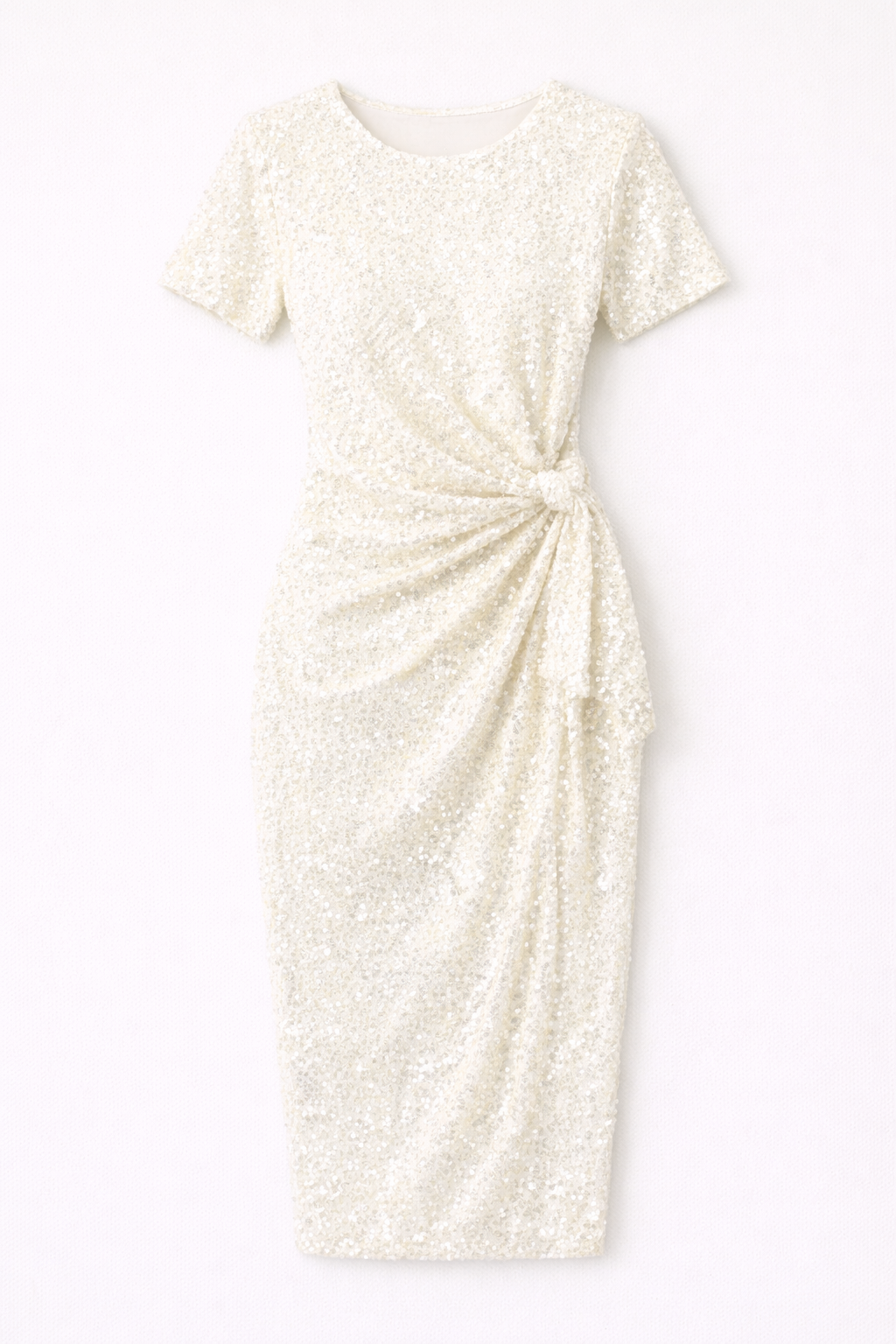 Vestido midi Aurora de lentejuelas con drapeado