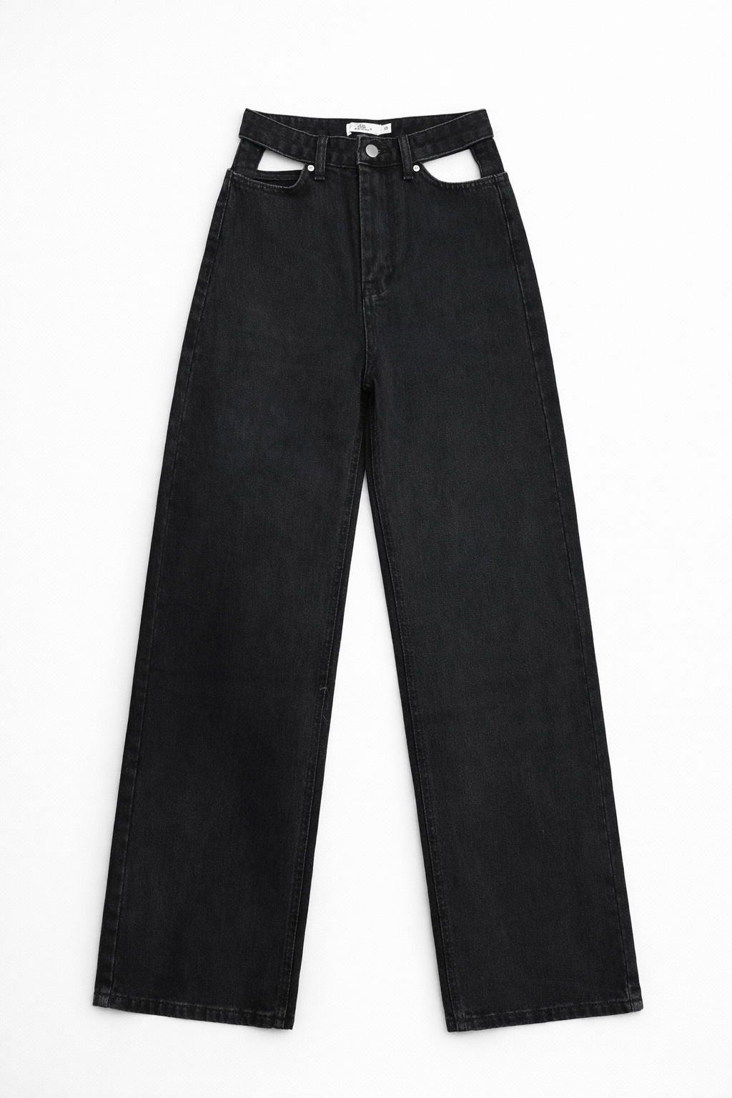 Jeans rectos con aberturas en la cintura