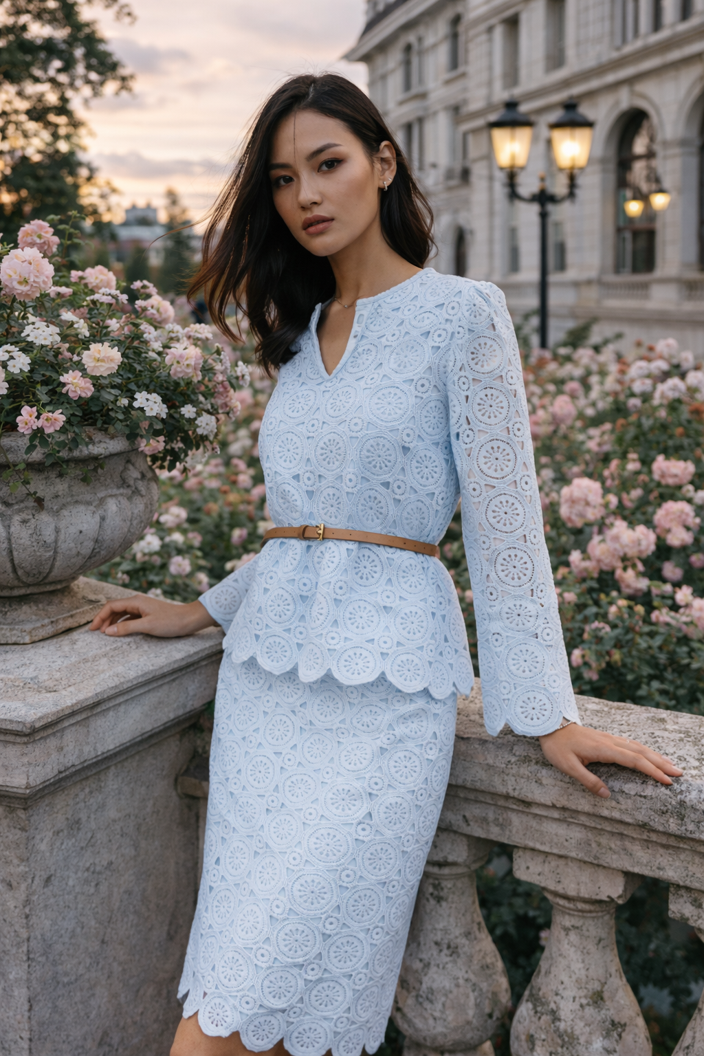 Conjunto Aurora de Encaje Geométrico