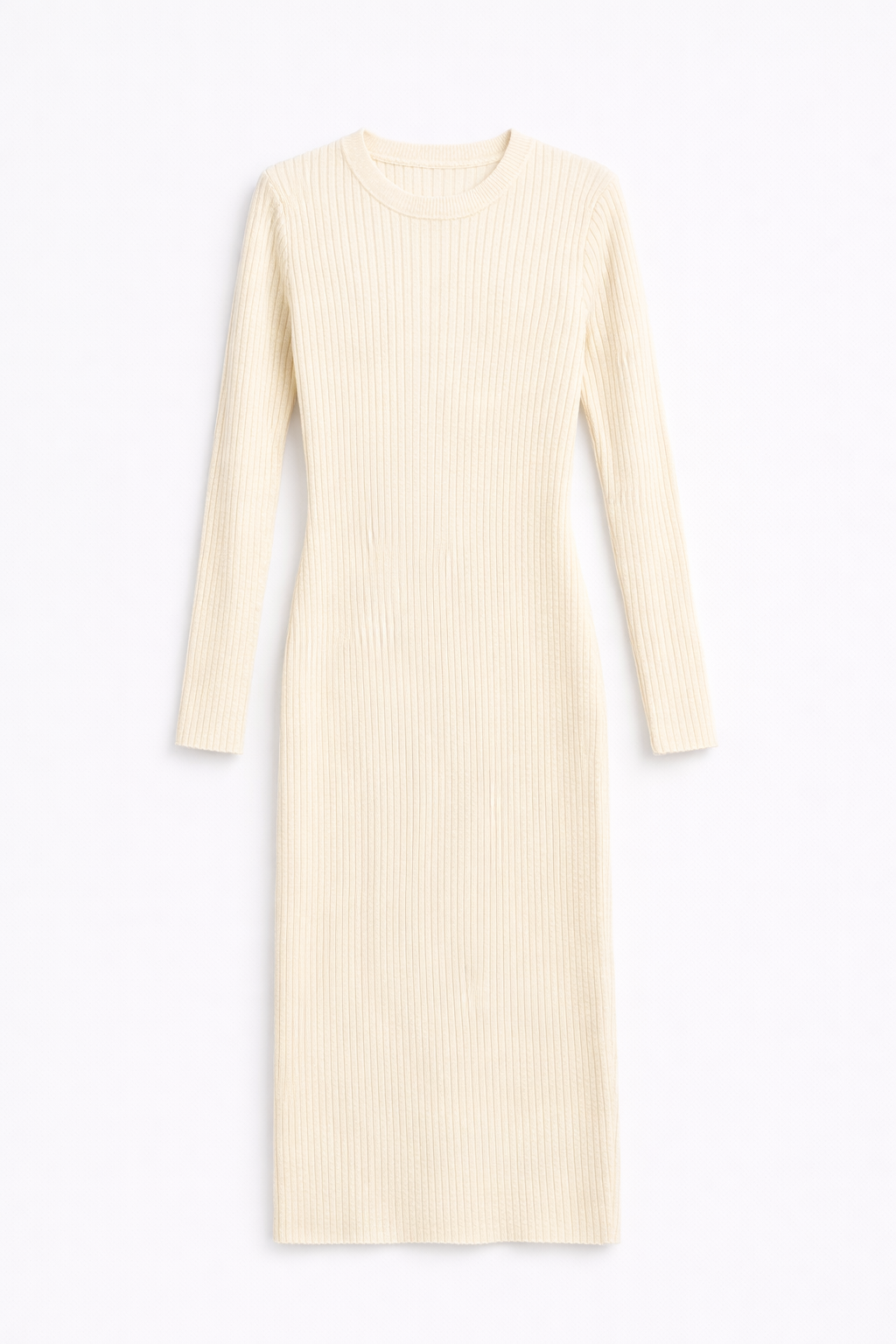 Vestido midi de punto canalé “Aura Essential”