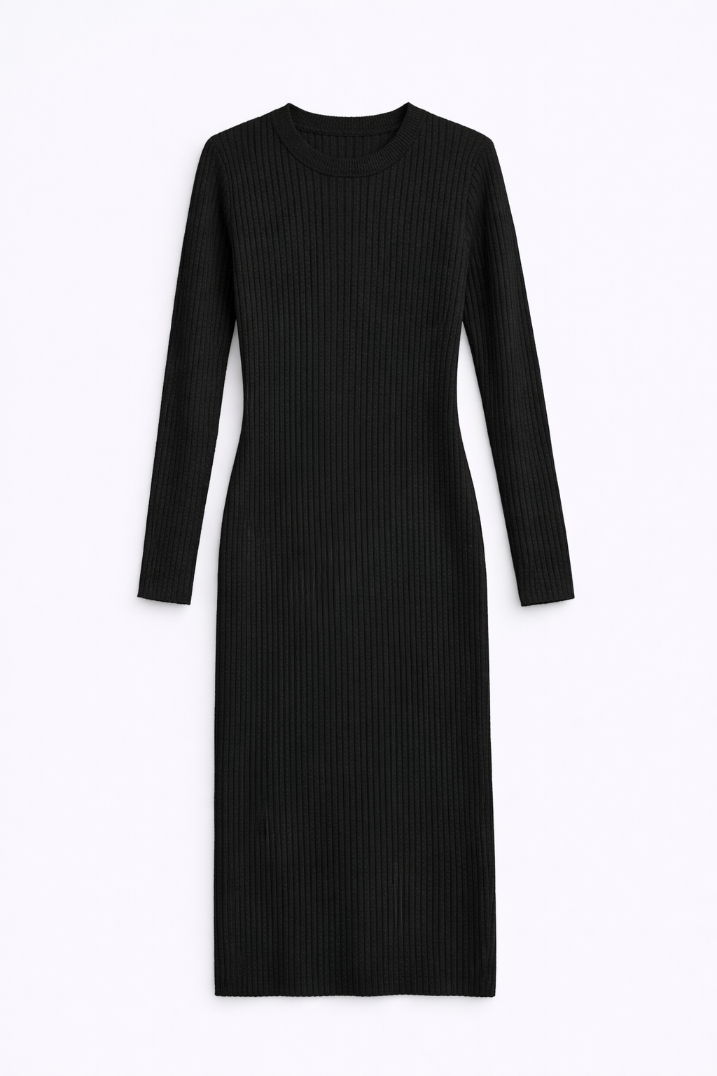 Vestido midi de punto canalé “Aura Essential”