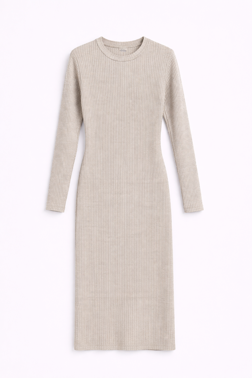 Vestido midi de punto canalé “Aura Essential”