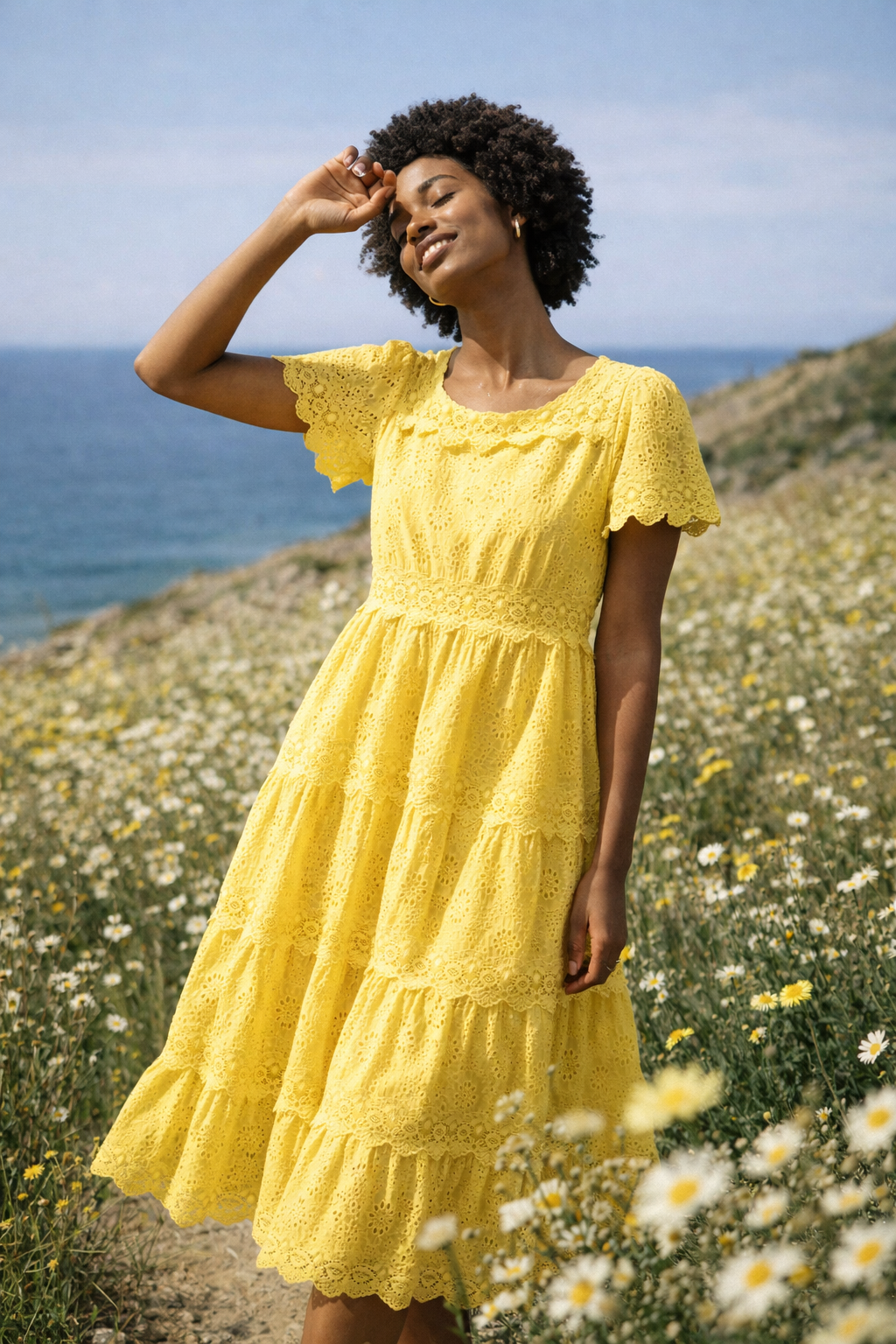 Vestido Midi Aurora De Encaje Bordado