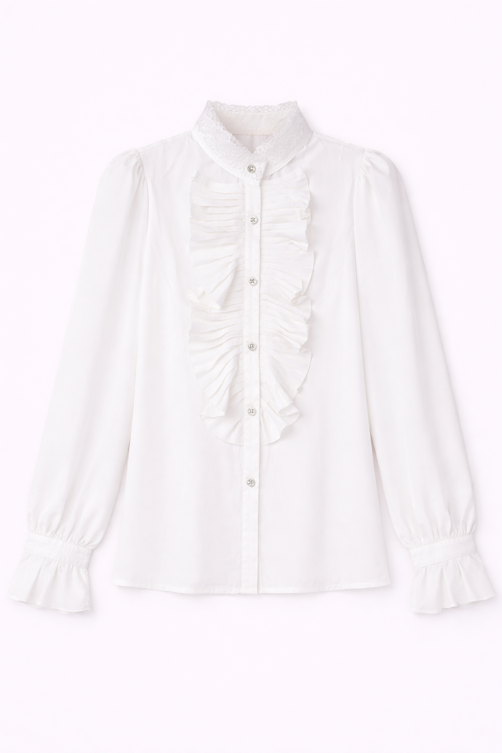 Blusa romántica Lumière con volantes frontales