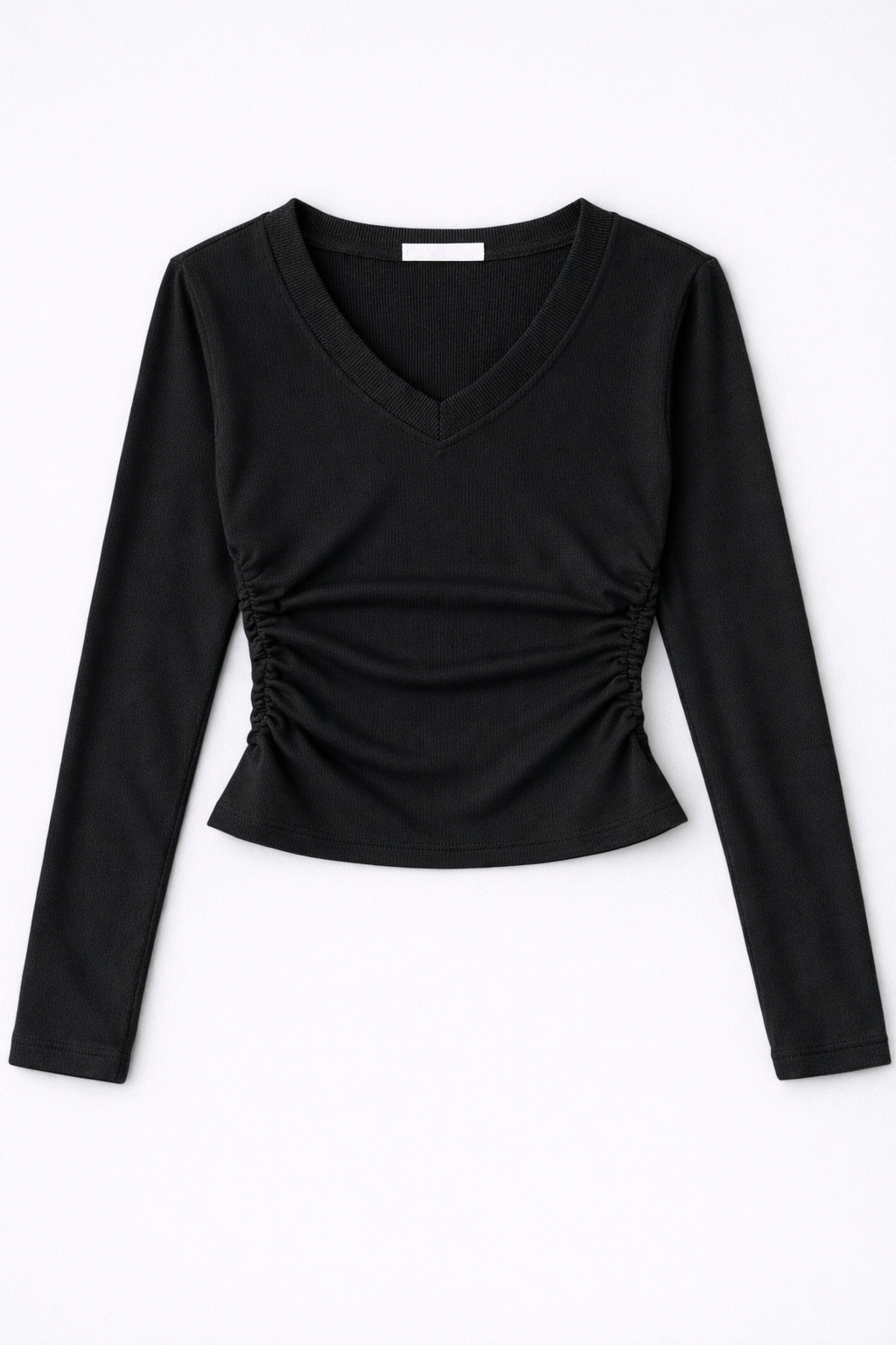 Sudadera Fruncida Escote Pico Soft Touch