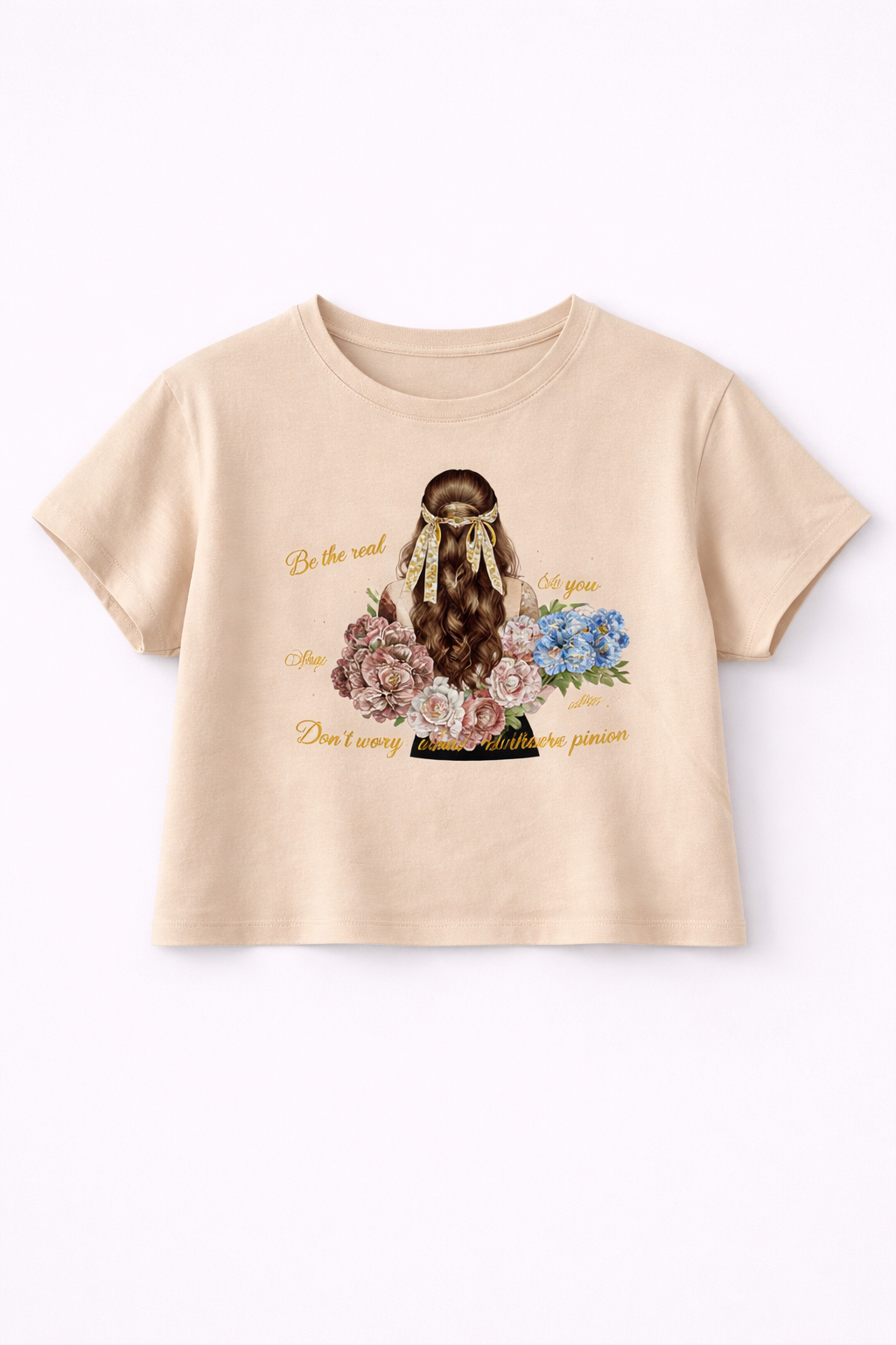 Camiseta estampada con silueta floral
